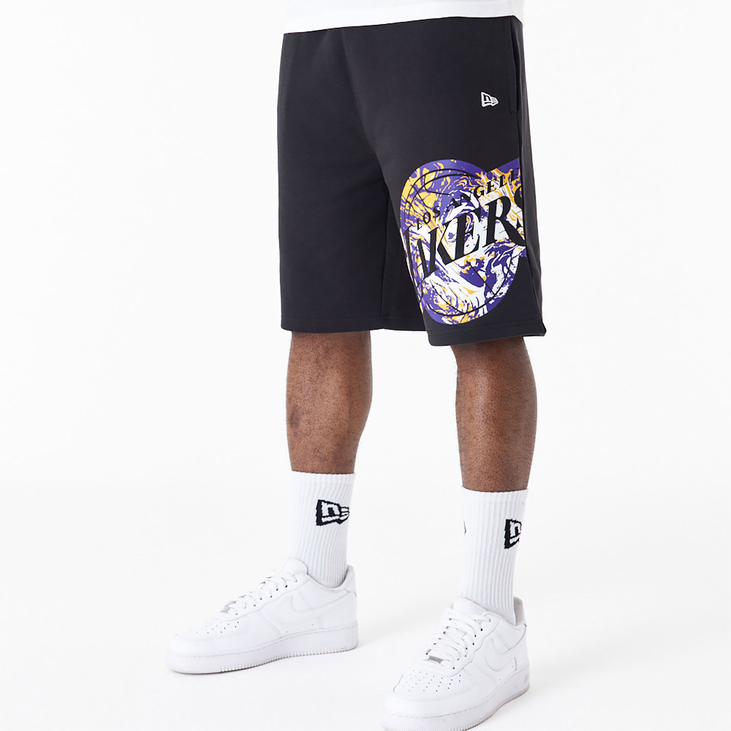 LA Lakers NBA Infill Graphic Black Shorts