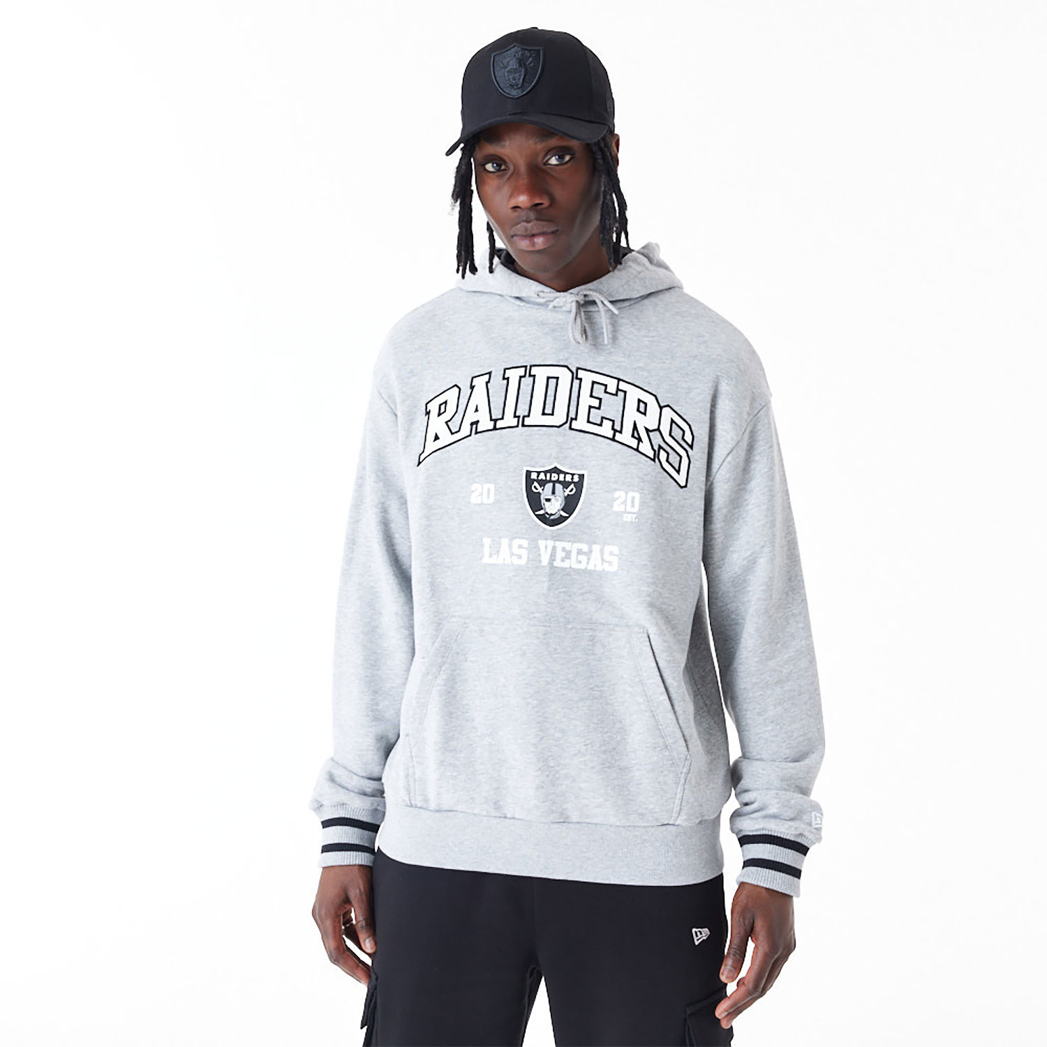 Las Vegas Raiders NFL Grey Oversized Pullover Hoodie