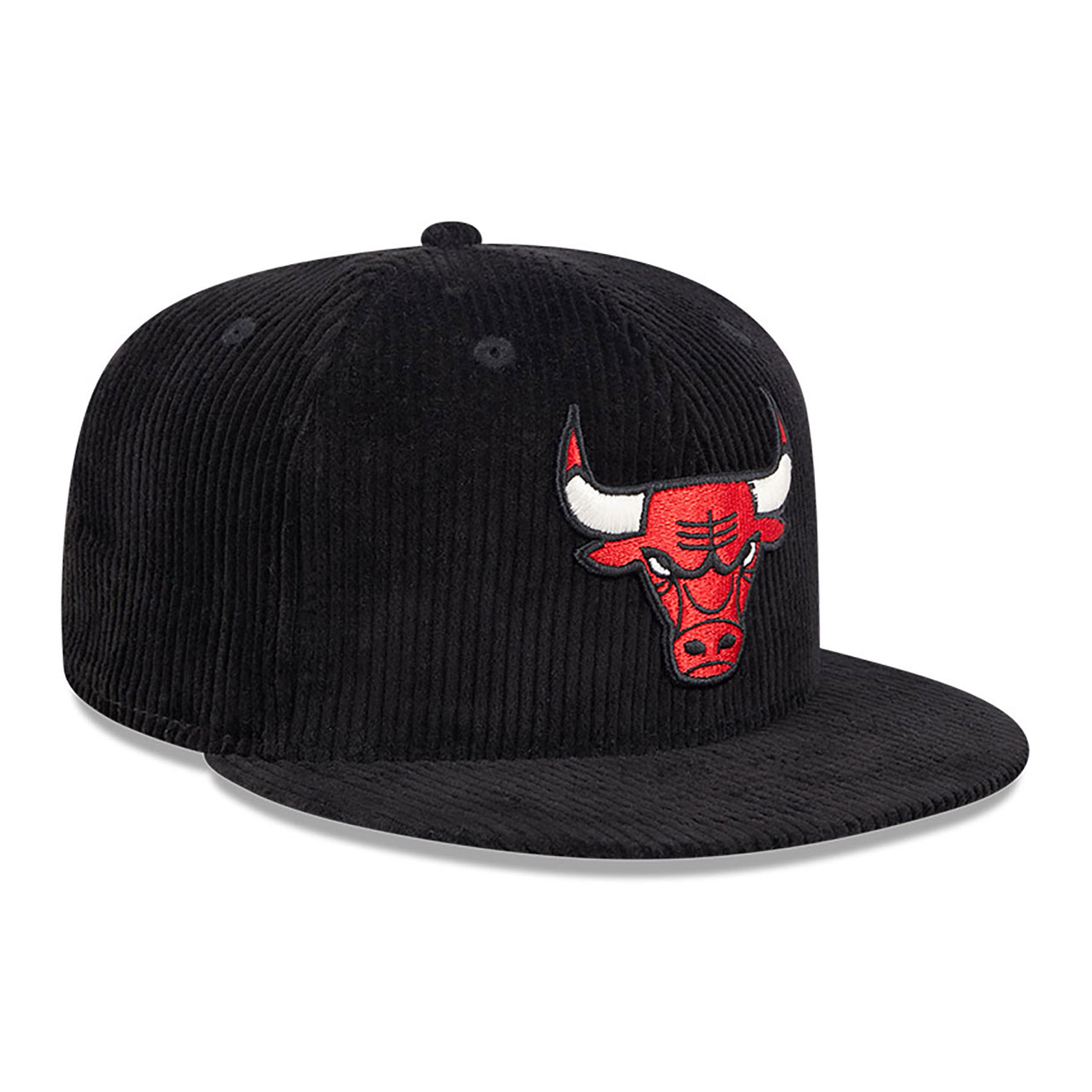 Chicago Bulls Letterman Pin Cord Black 59FIFTY Fitted Cap