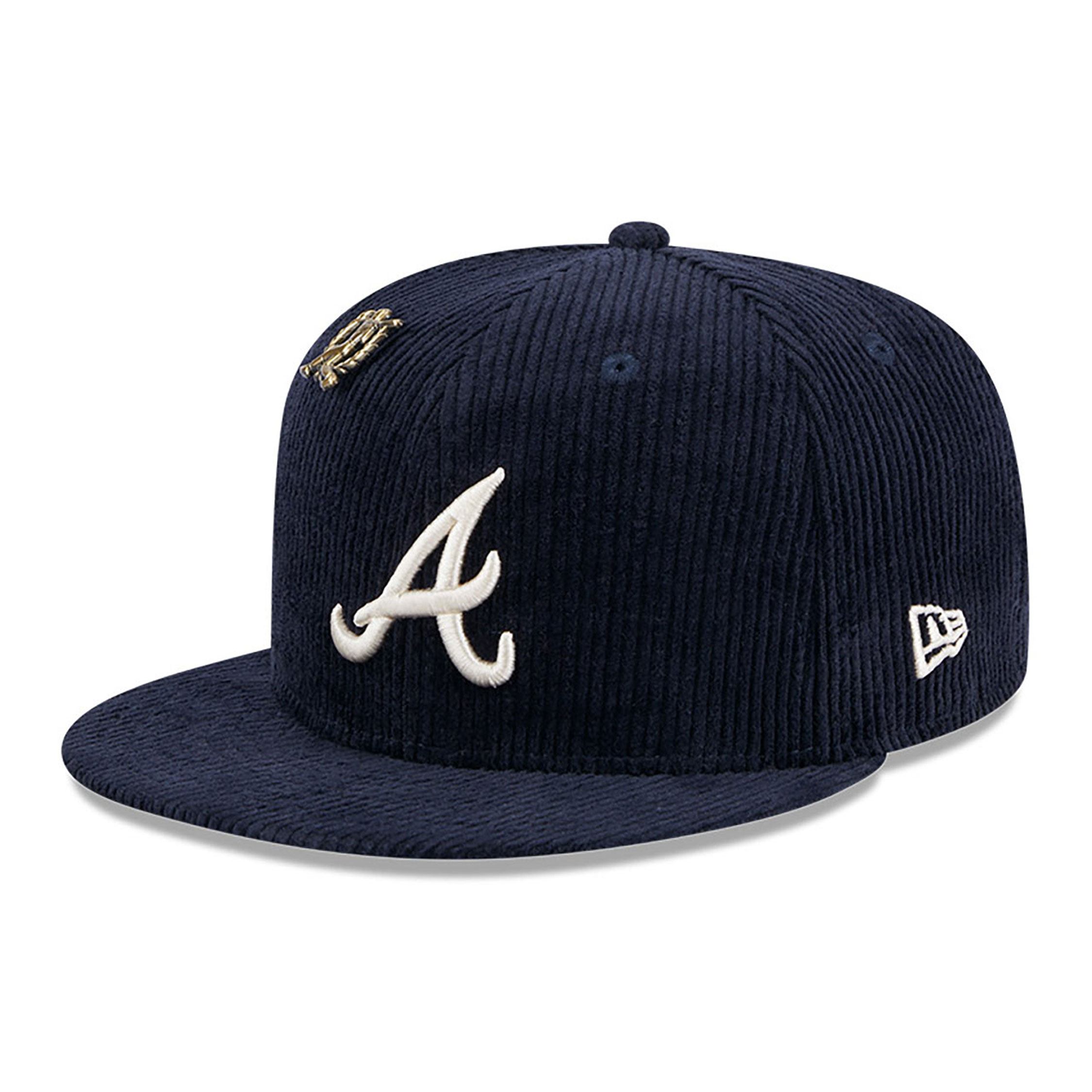 Atlanta Braves Letterman Pin Cord Navy 59FIFTY Fitted Cap