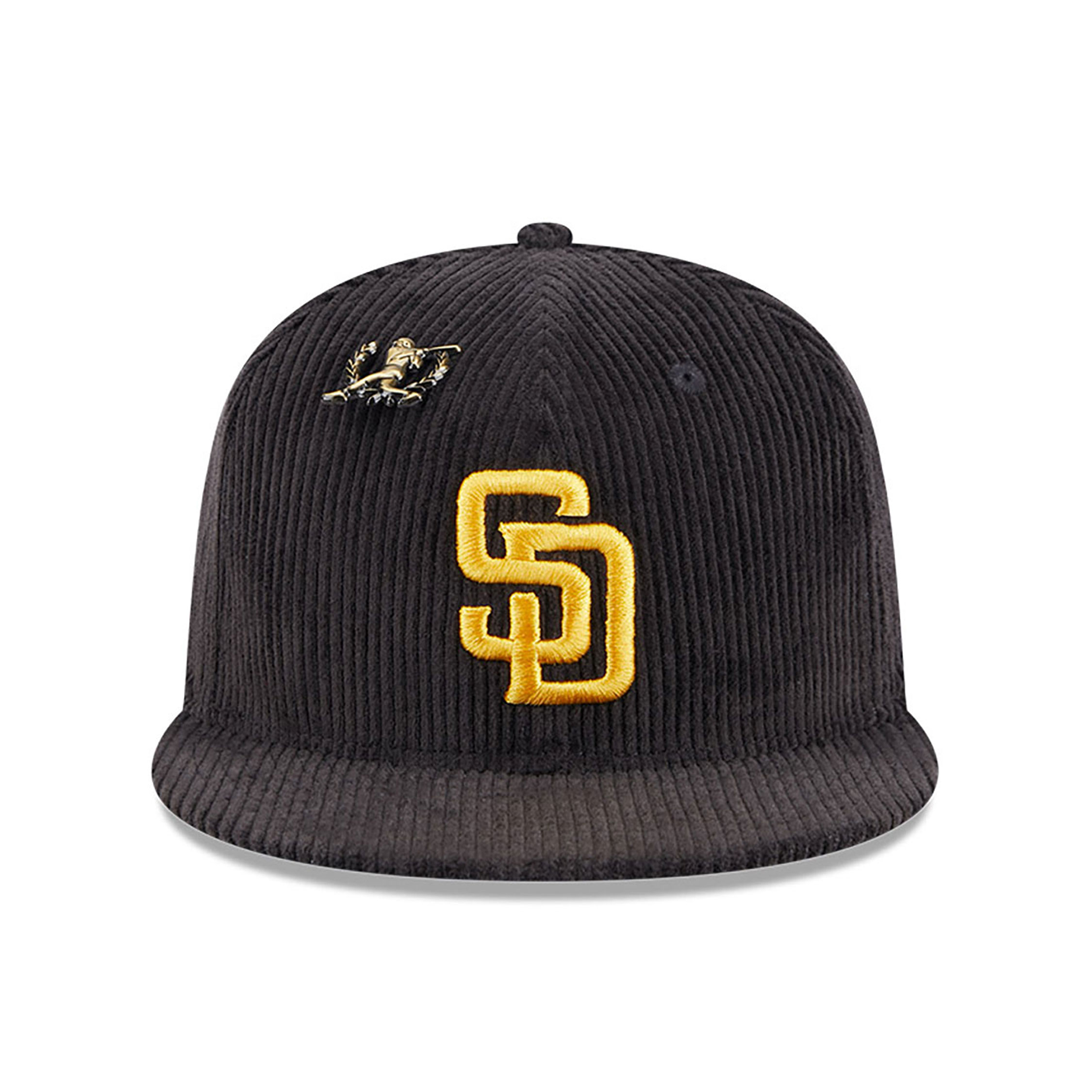San Diego Padres Letterman Pin Cord Dark Brown 59FIFTY Fitted Cap