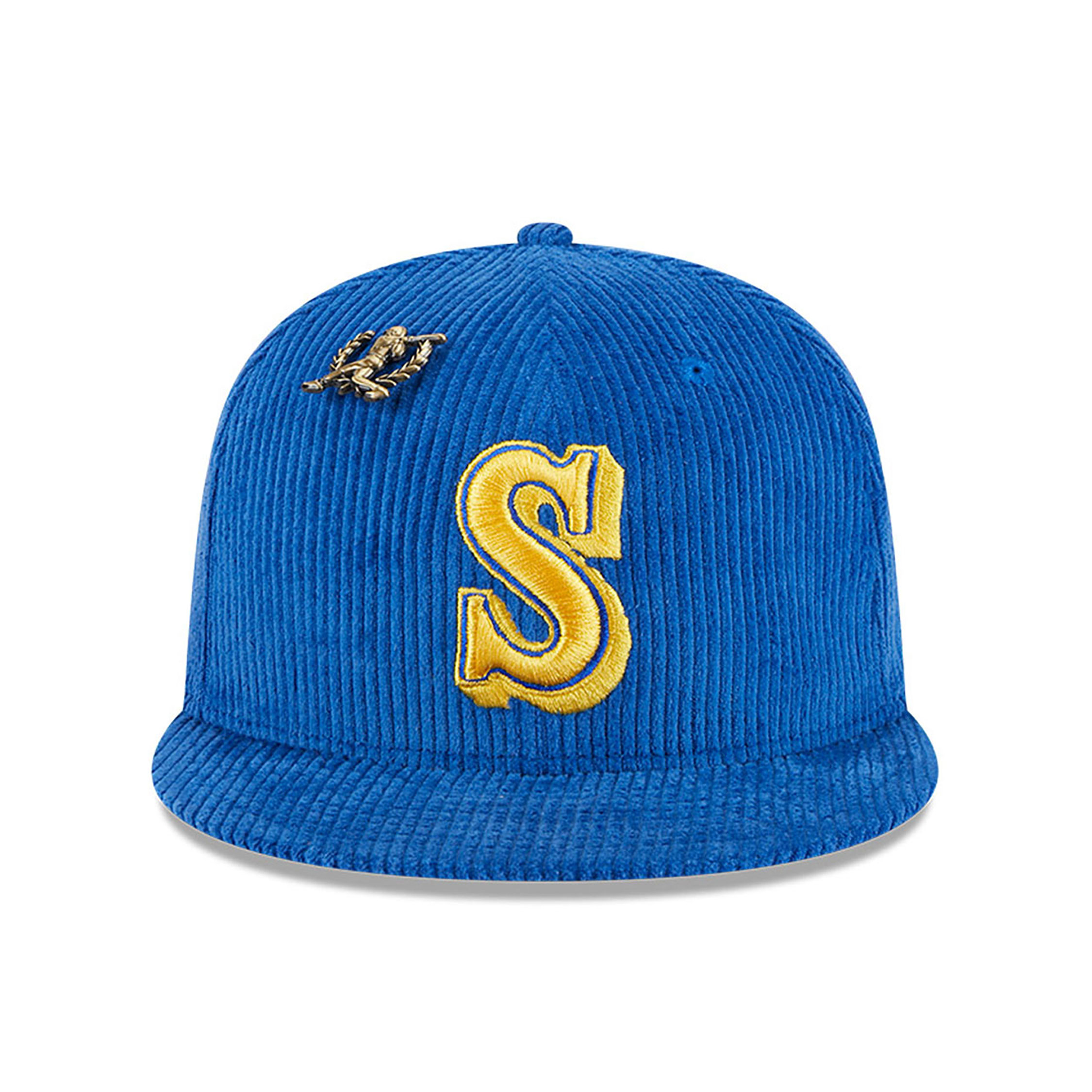 Seattle Mariners Letterman Pin Cord Blue 59FIFTY Fitted Cap