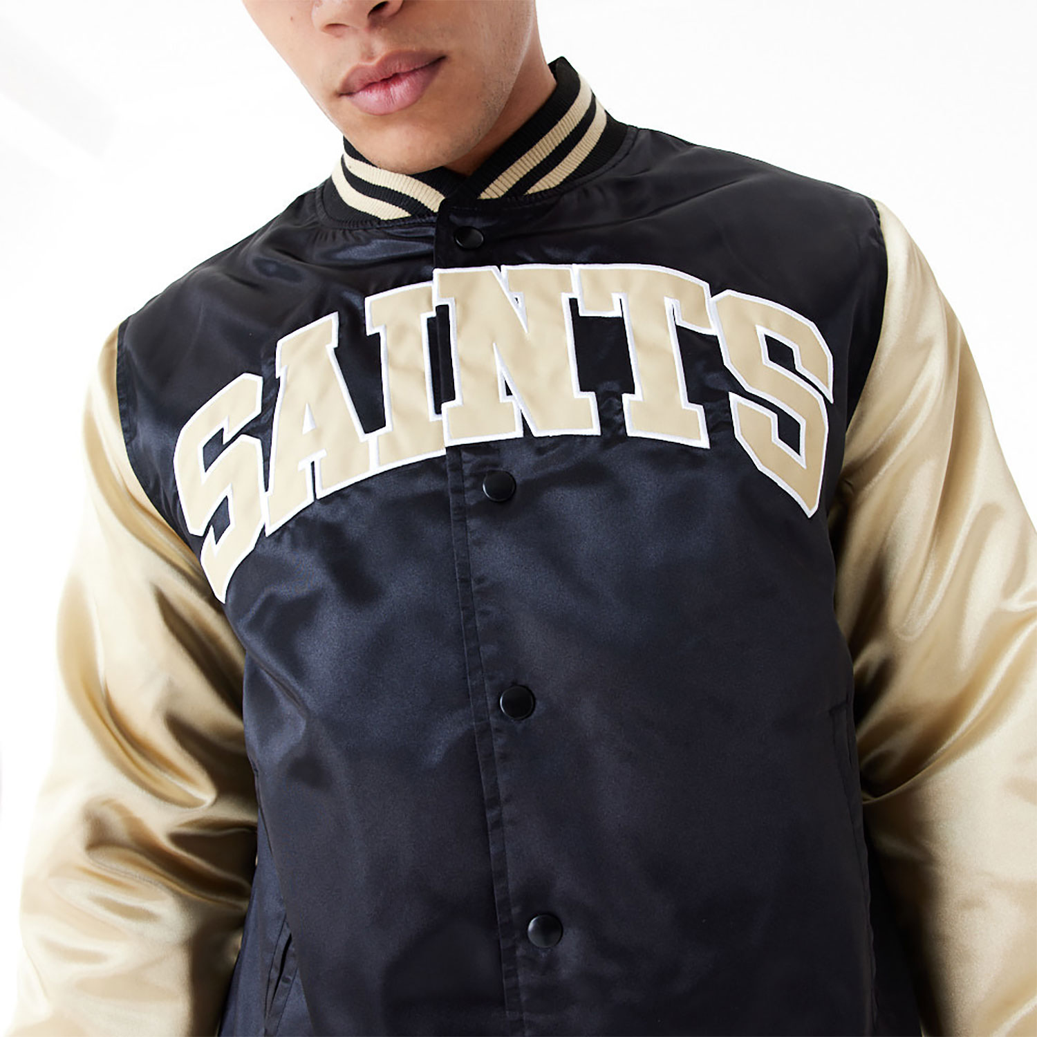 New Orleans Saints NFL Satin Black Bomber Jacket
