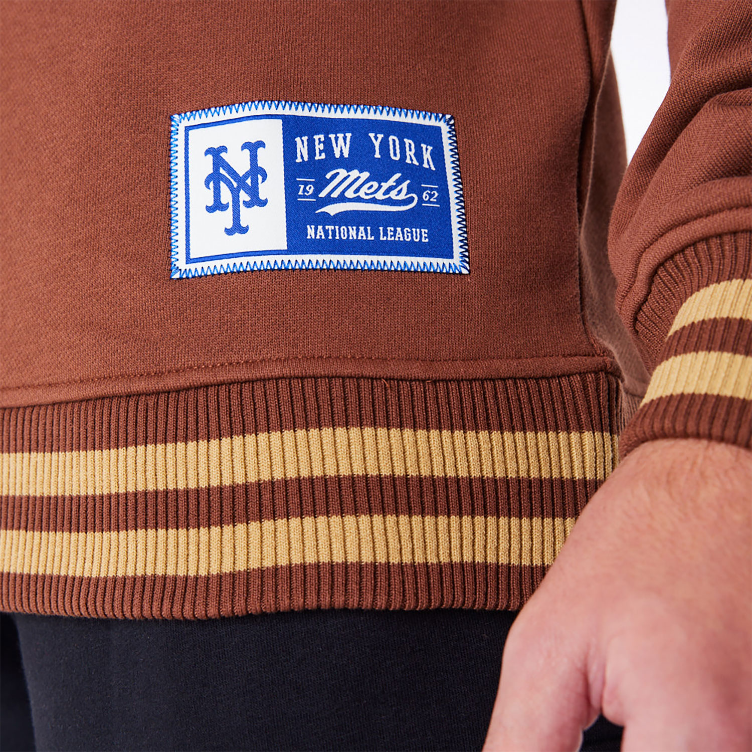 New York Mets Letterman Classic Dark Brown Crew Neck Sweatshirt