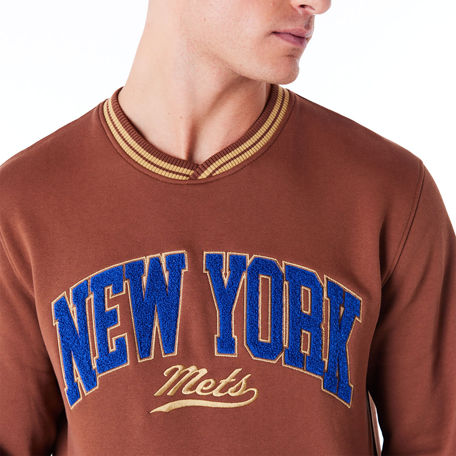 New York Mets Letterman Classic Dark Brown Crew Neck Sweatshirt