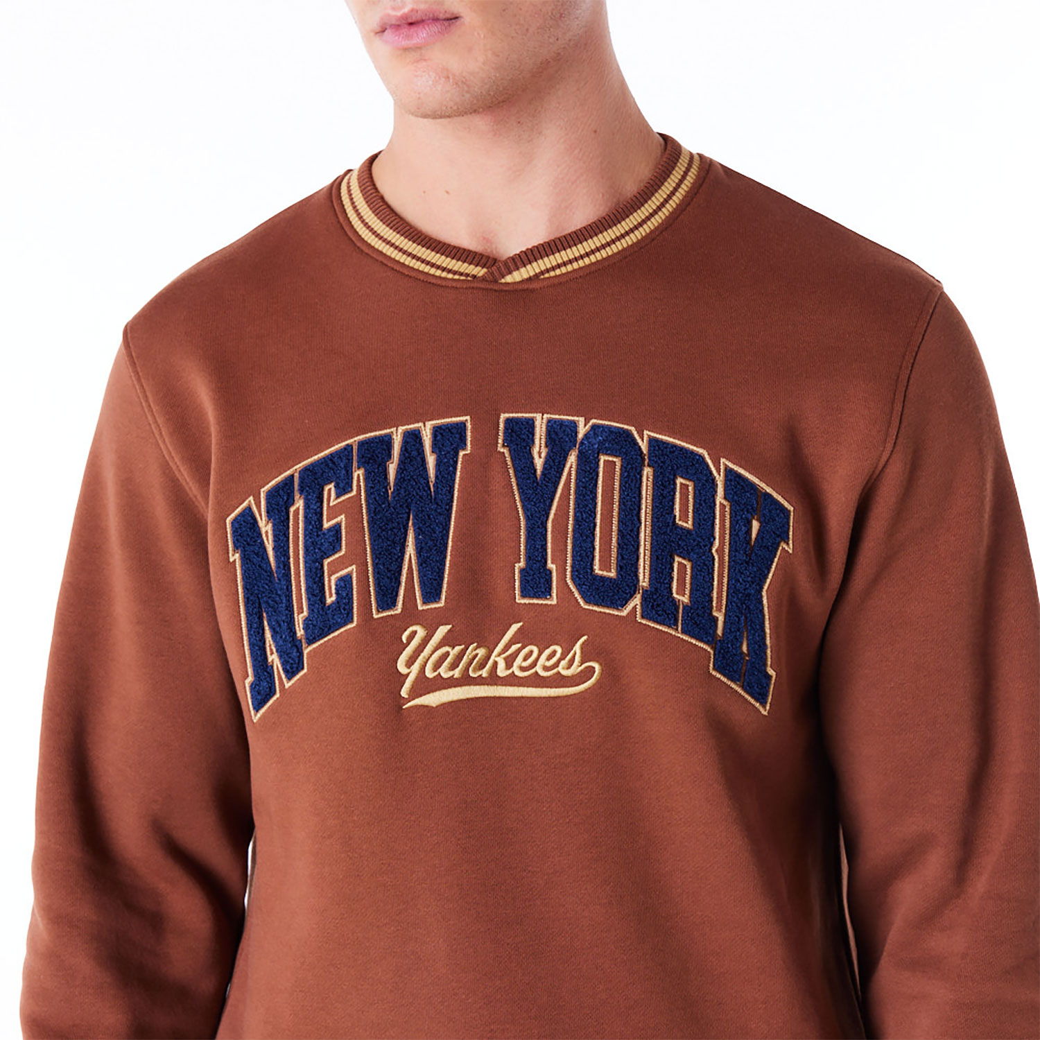 New York Yankees Letterman Classic Dark Brown Crew Neck Sweatshirt