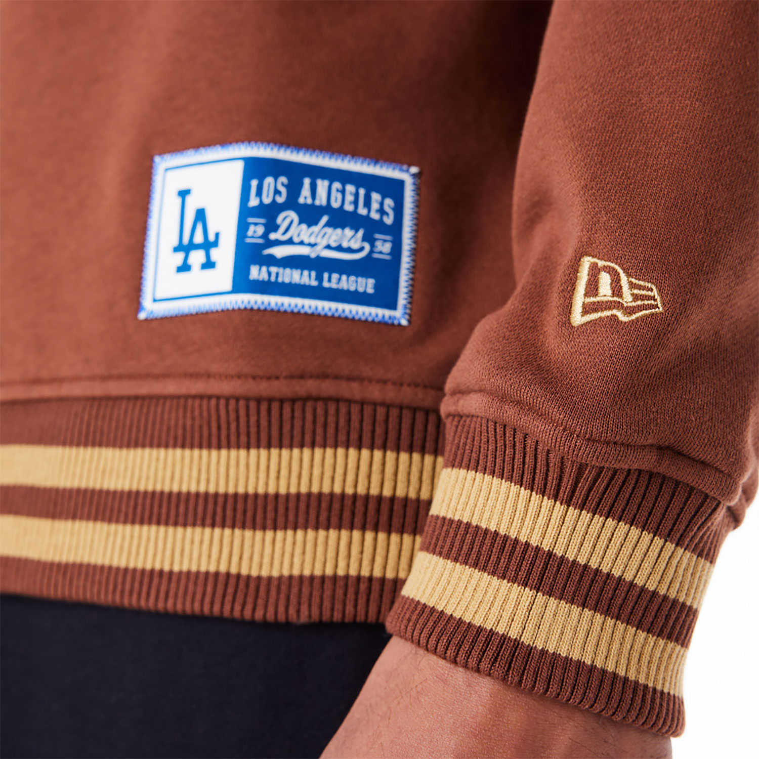 LA Dodgers Letterman Classic Dark Brown Crew Neck Sweatshirt