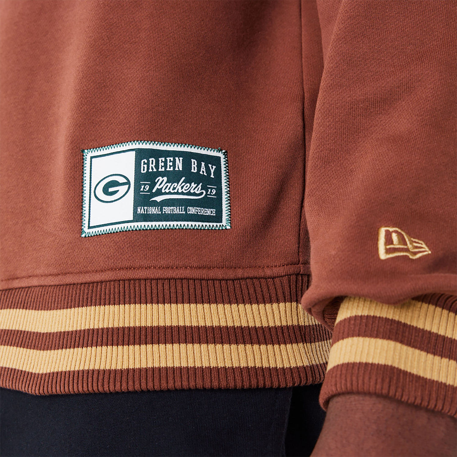 Green Bay Packers Letterman Classic Dark Brown Crew Neck Sweatshirt