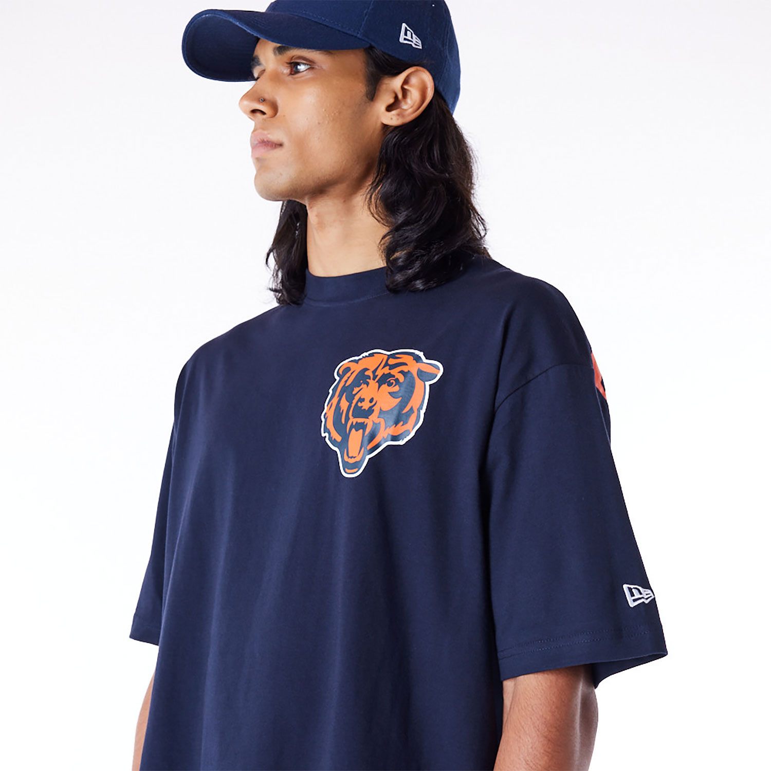 Chicago Bears Oversized Logo Essential Navy T-Shirt
