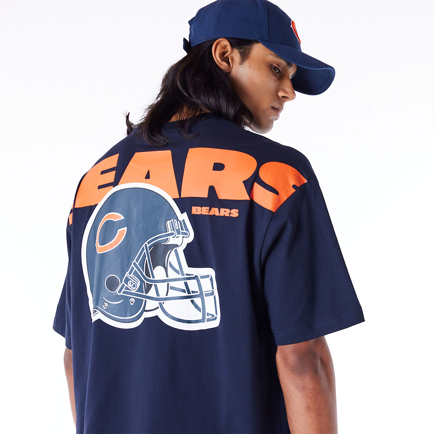 Chicago Bears Oversized Logo Essential Navy T-Shirt