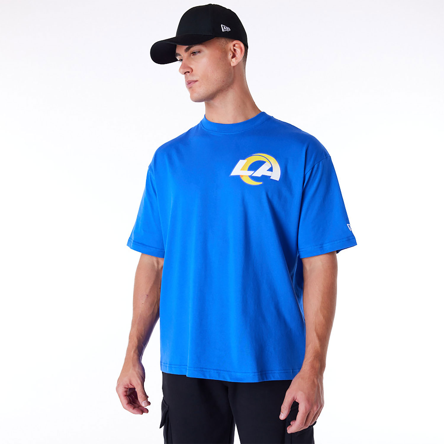 LA Rams Oversized Logo Essential Bright Blue T-Shirt