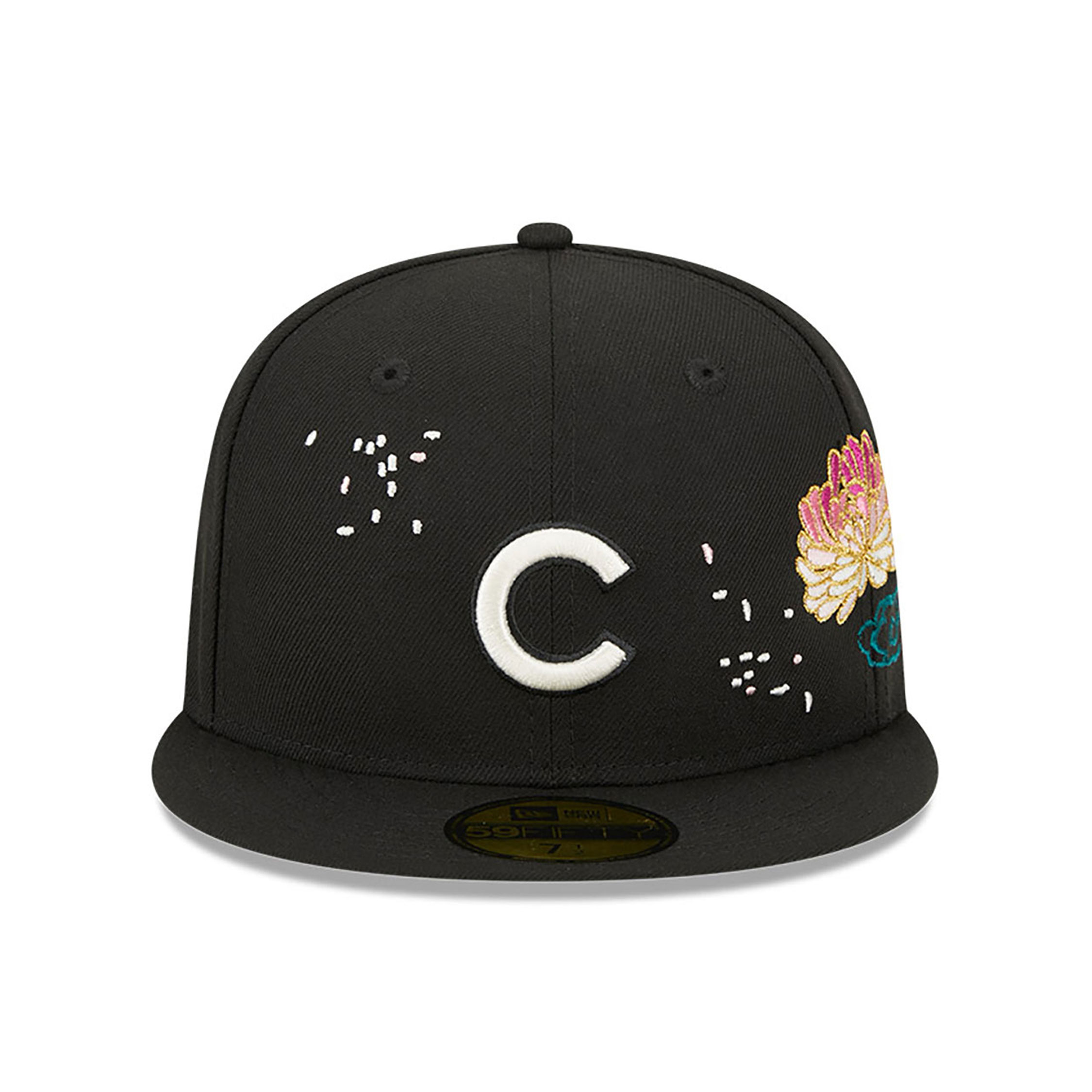 Chicago Cubs Cherry Blossom Black 59FIFTY Fitted Cap