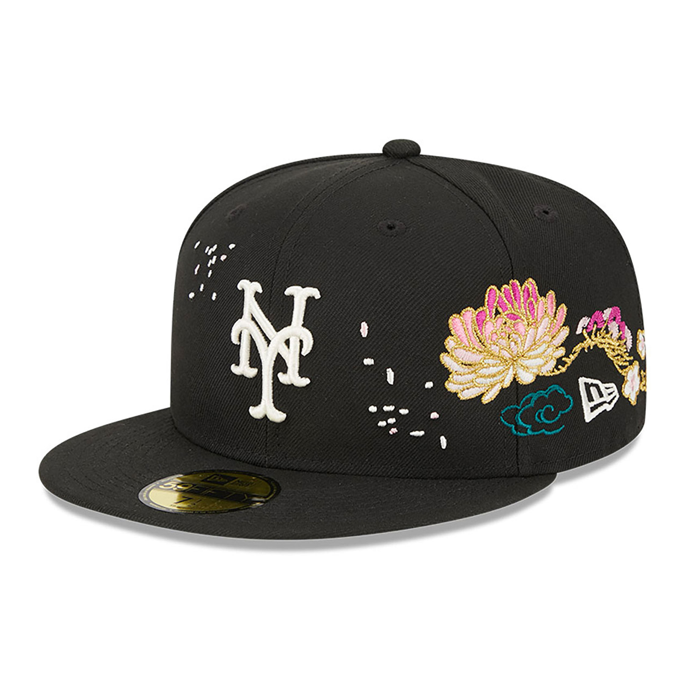 New York Mets Cherry Blossom Black 59FIFTY Fitted Cap