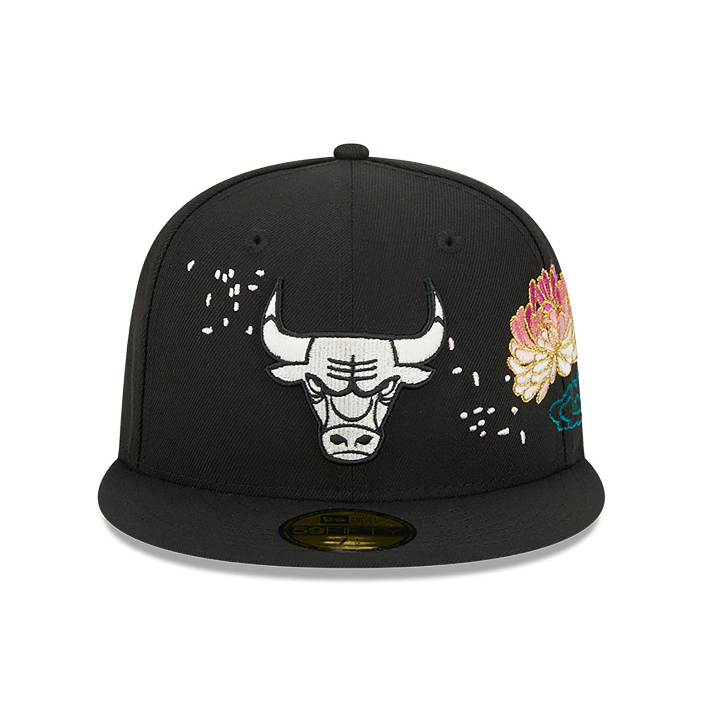 Chicago Bulls Cherry Blossom Black 59FIFTY Fitted Cap