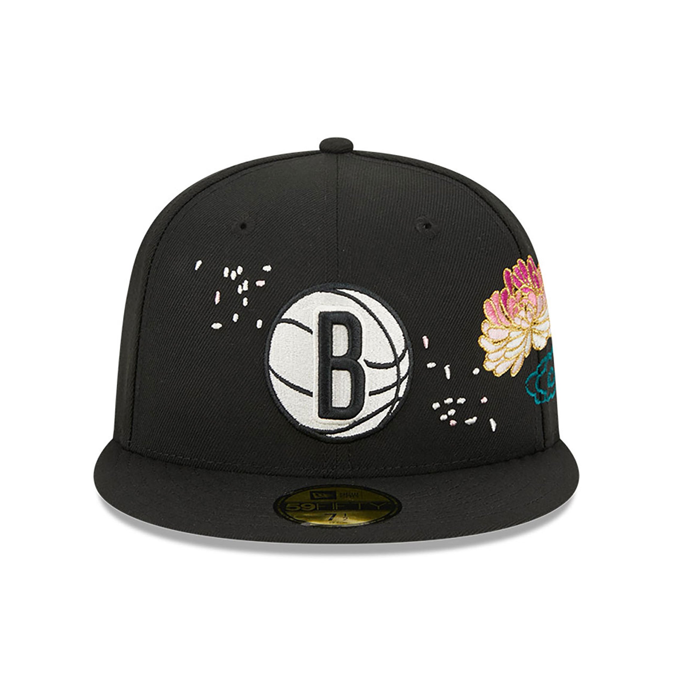 Brooklyn Nets Cherry Blossom Black 59FIFTY Fitted Cap