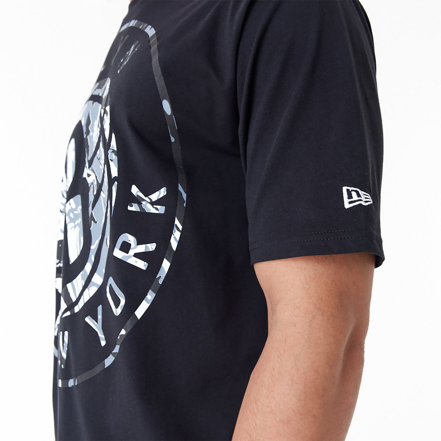 Brooklyn Nets NBA All Over Print Infill Black Oversized T-Shirt