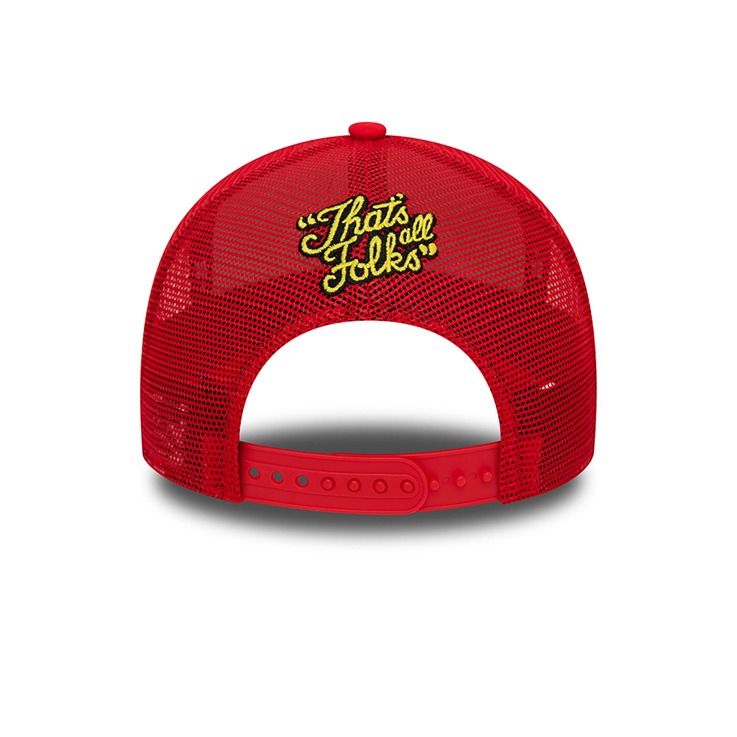 Multi Character Looney Tunes Daffy Duck and Porky Pig Red A-Frame Trucker Cap