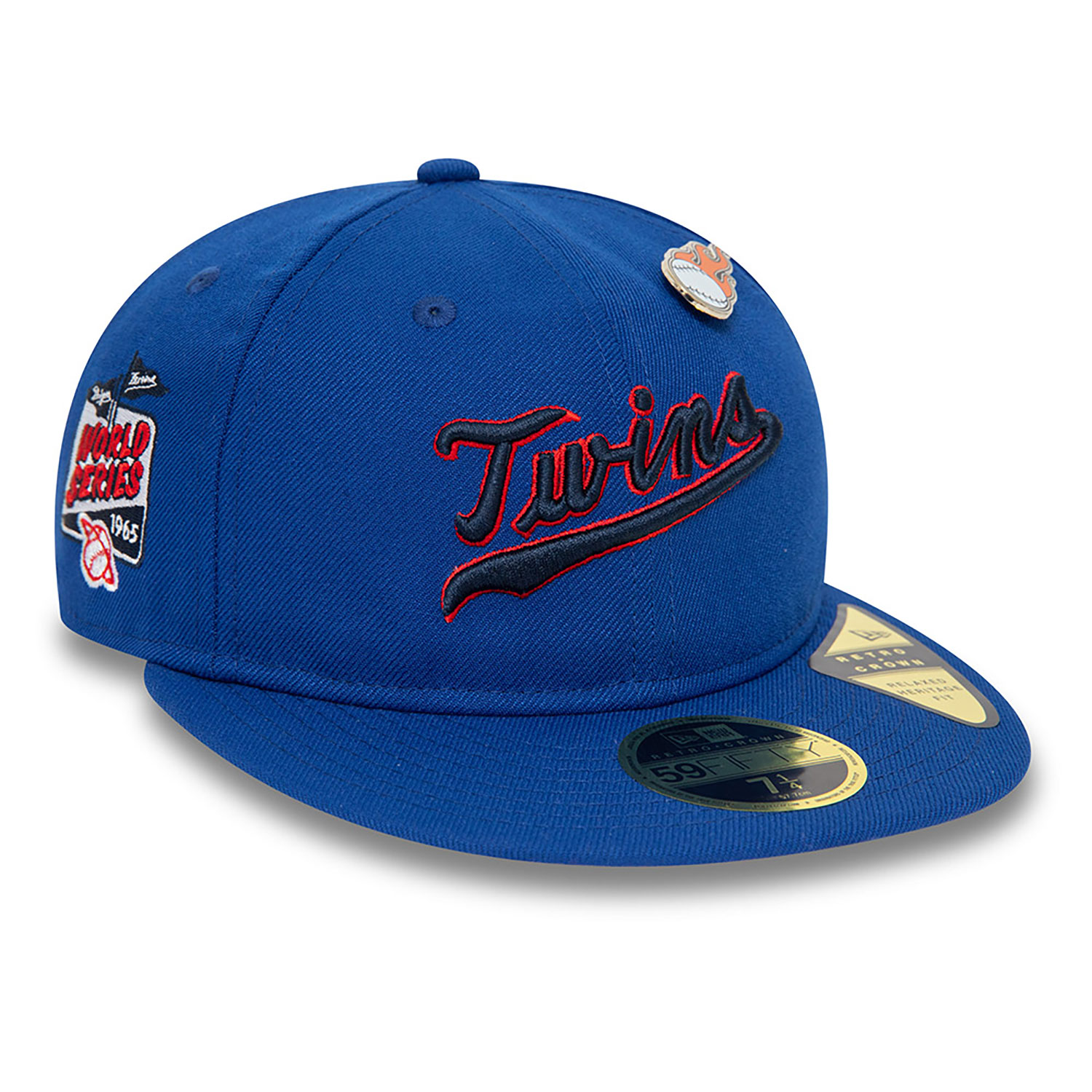Minnesota Twins MLB Cooperstown Pin Badge Blue 59FIFTY Retro Crown Fitted Cap