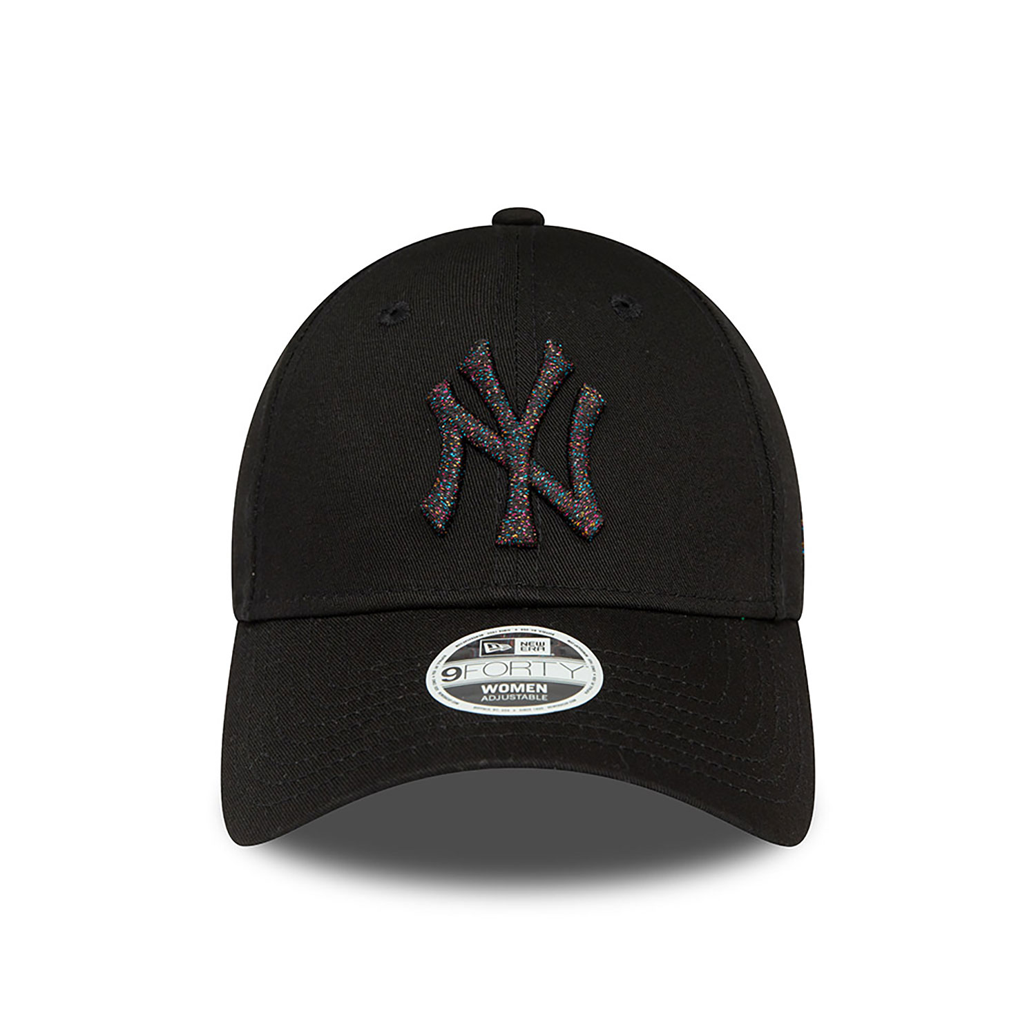 New York Yankees Womens Metallic Logo Black 9FORTY Adjustable Cap