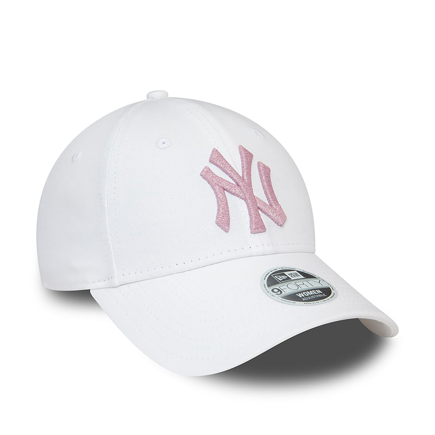New York Yankees Womens Metallic Logo White 9FORTY Adjustable Cap
