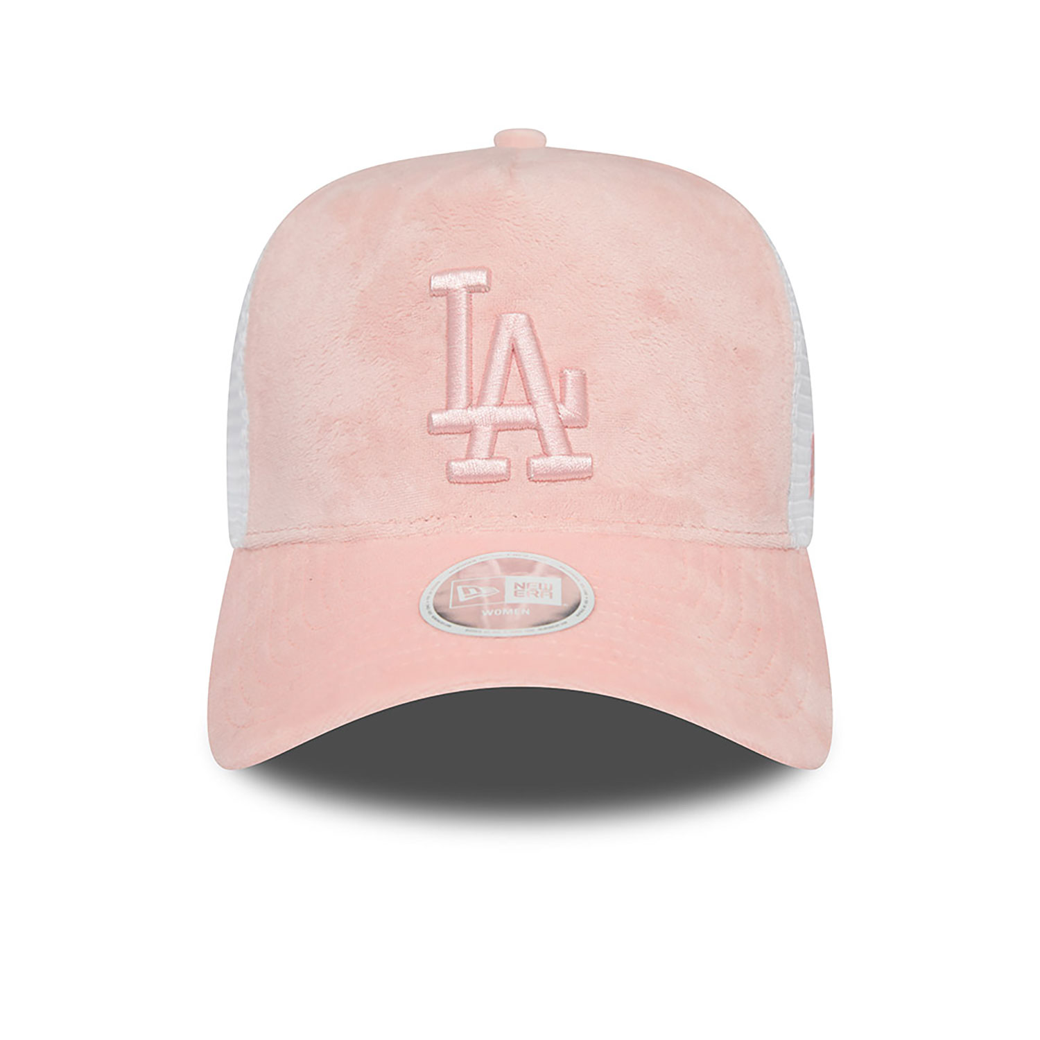 LA Dodgers Womens Velour Pink A-Frame Trucker Cap