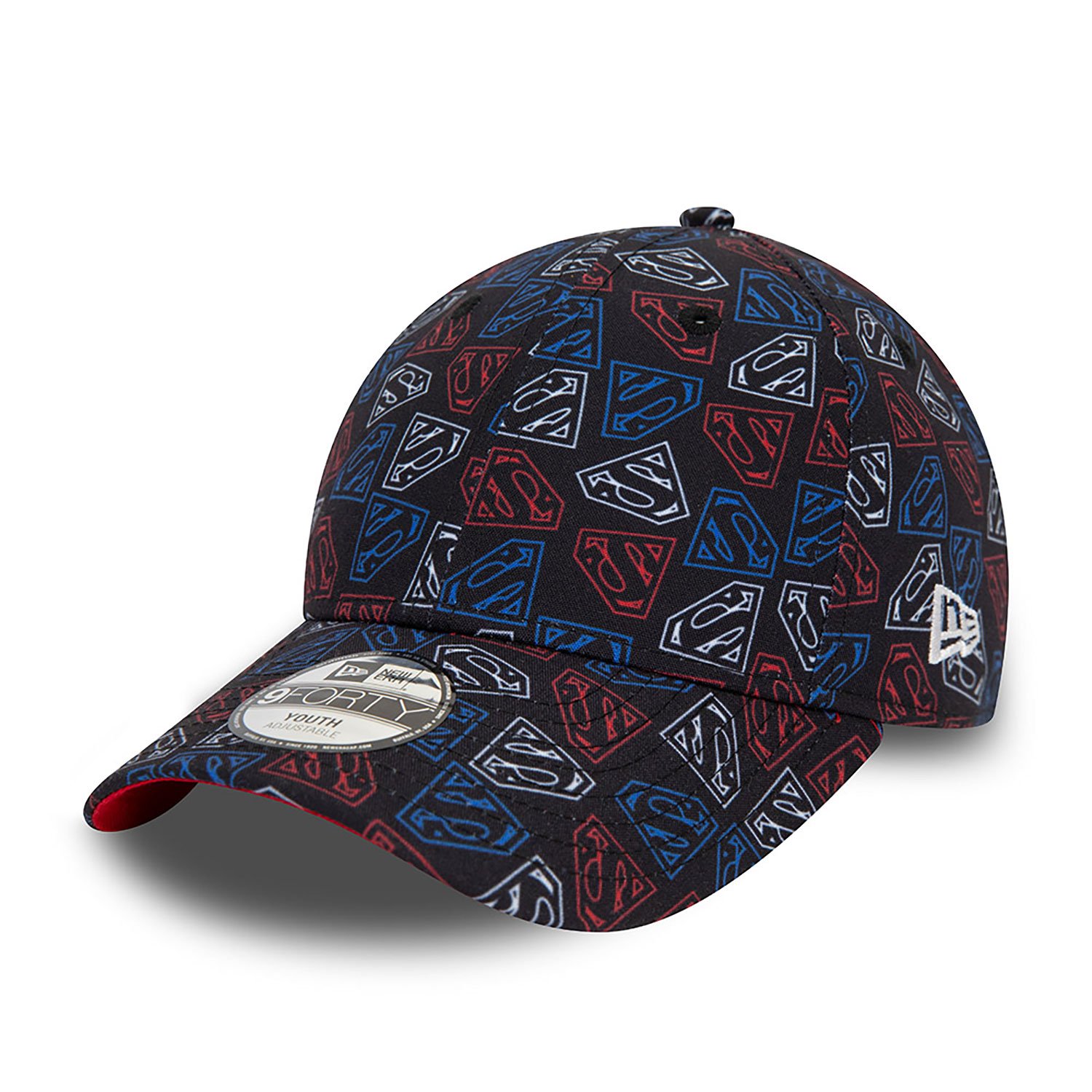Superman Youth All Over Print Black 9FORTY Adjustable Cap
