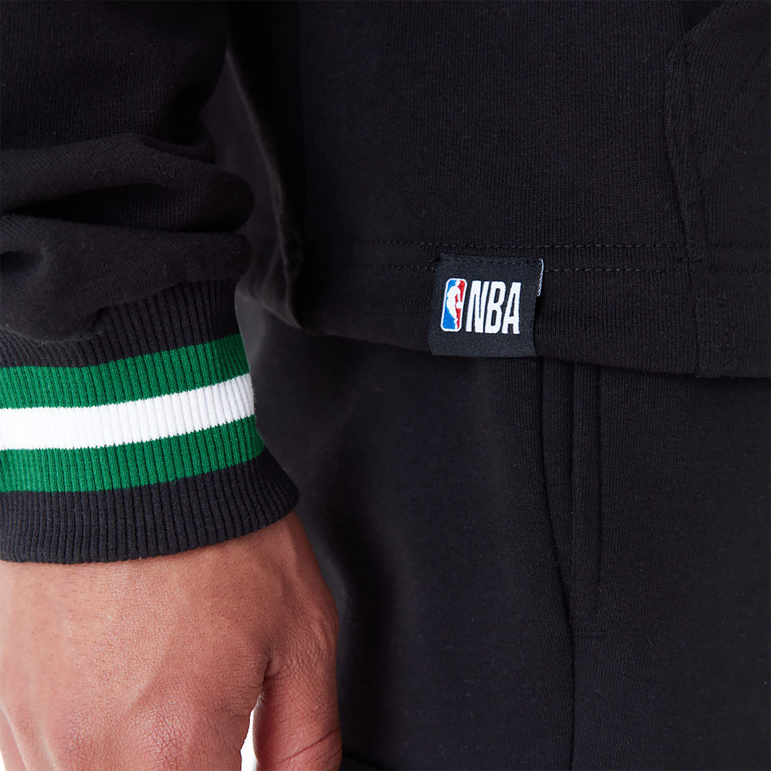 Boston Celtics NBA Arch Graphic Black Oversized Pullover Hoodie