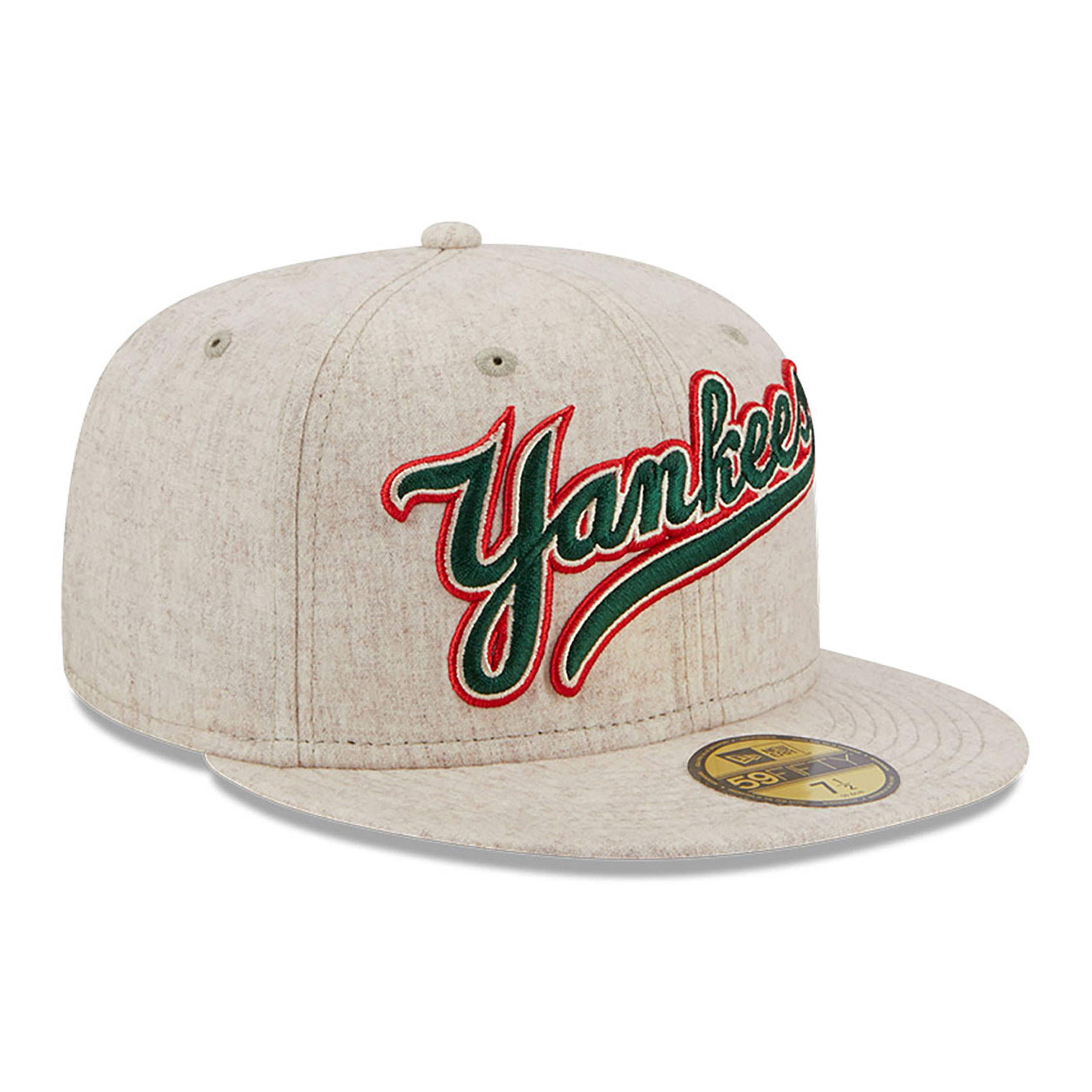 New York Yankees Wool Plaid Light Beige 59FIFTY Fitted Cap