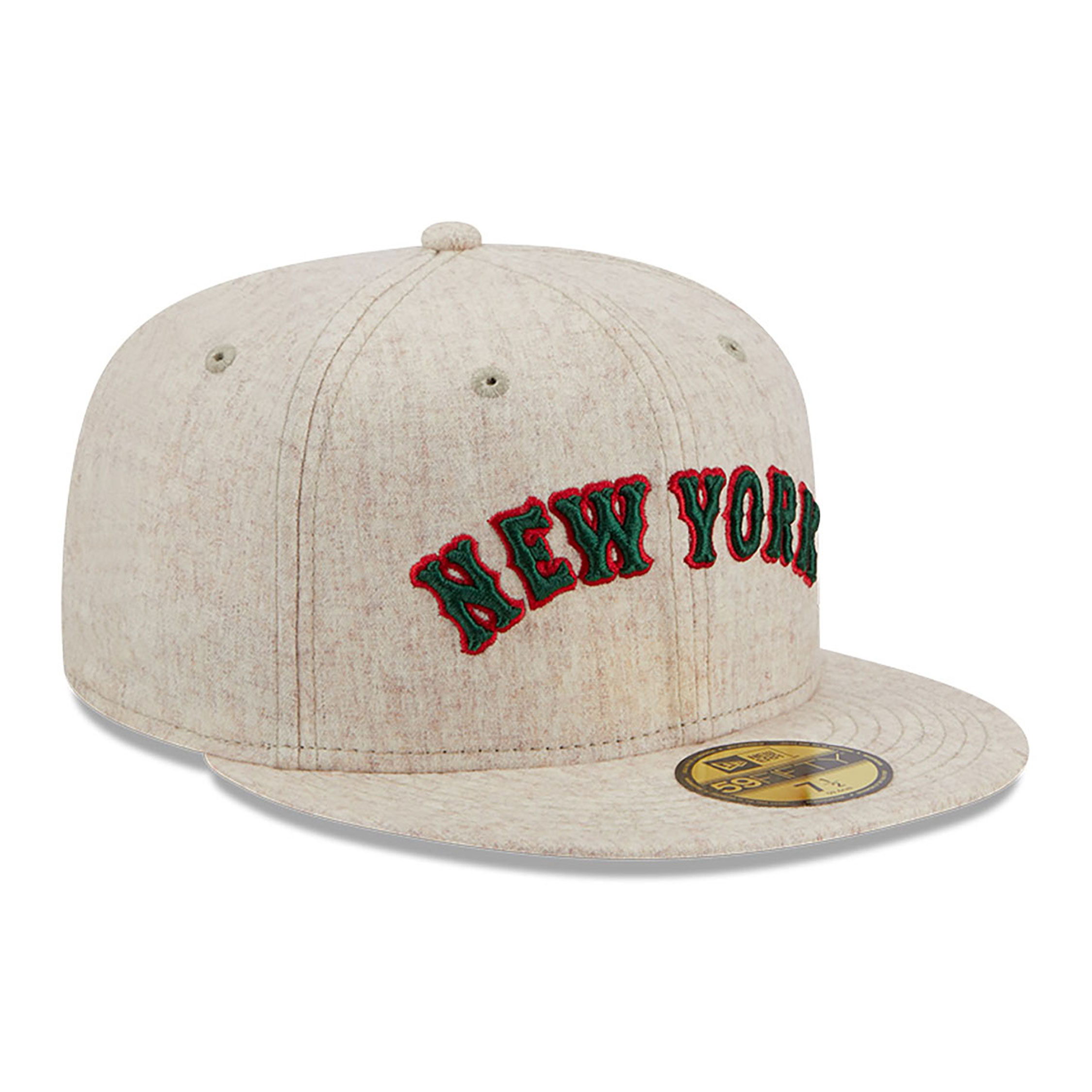 New York Mets Wool Plaid Light Beige 59FIFTY Fitted Cap