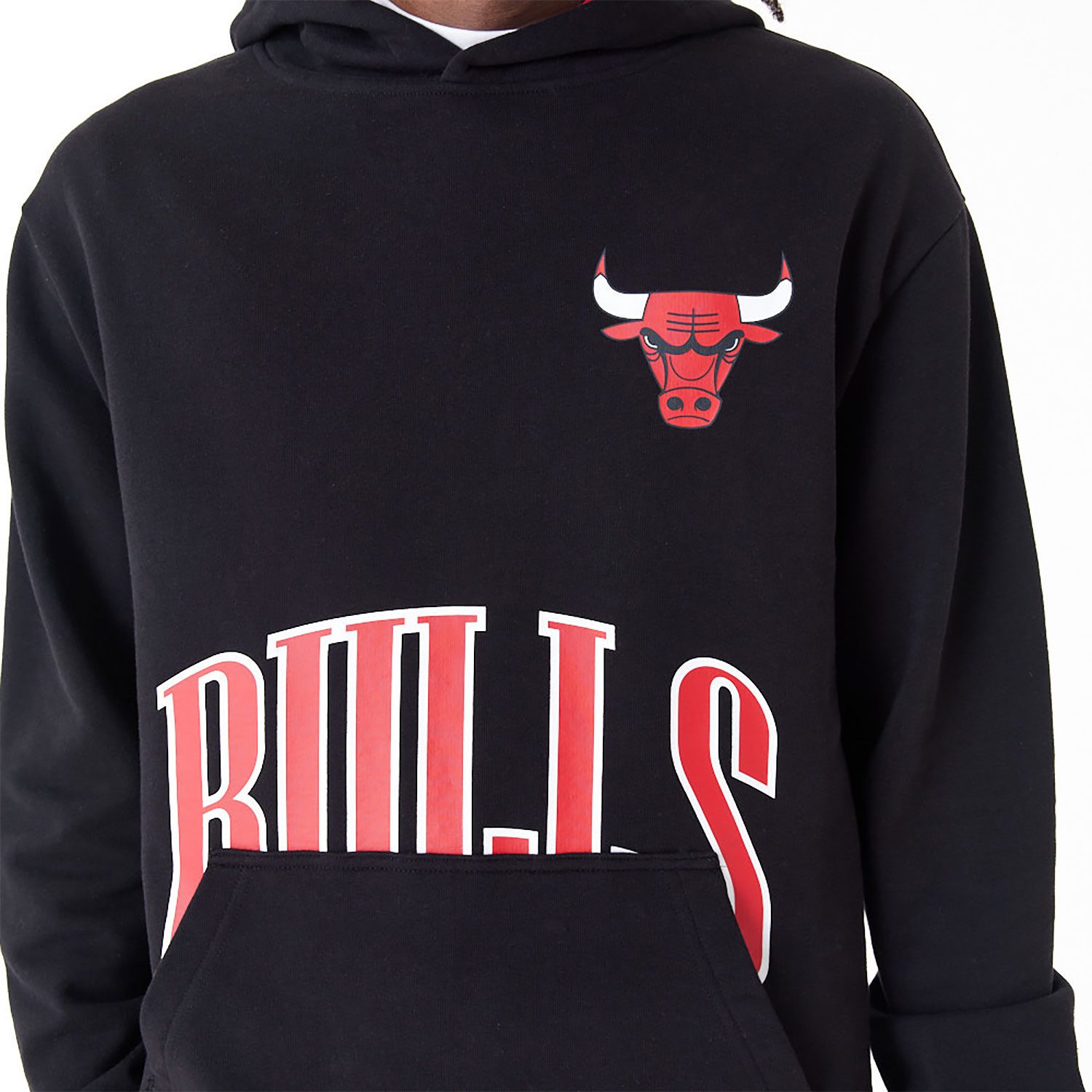 Chicago Bulls NBA Arch Graphic Black Oversized Pullover Hoodie