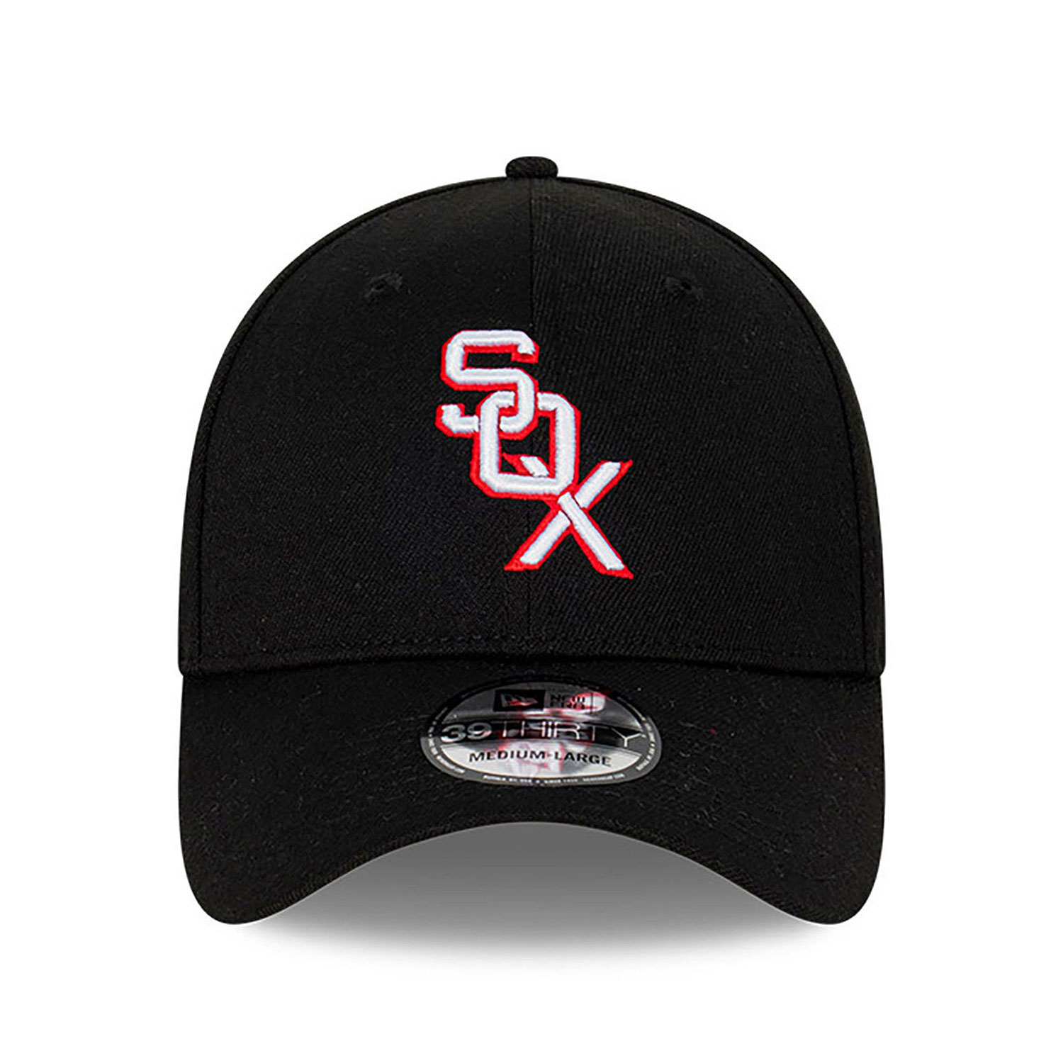 Chicago White Sox Cooperstown Black 39THIRTY Stretch Fit Cap