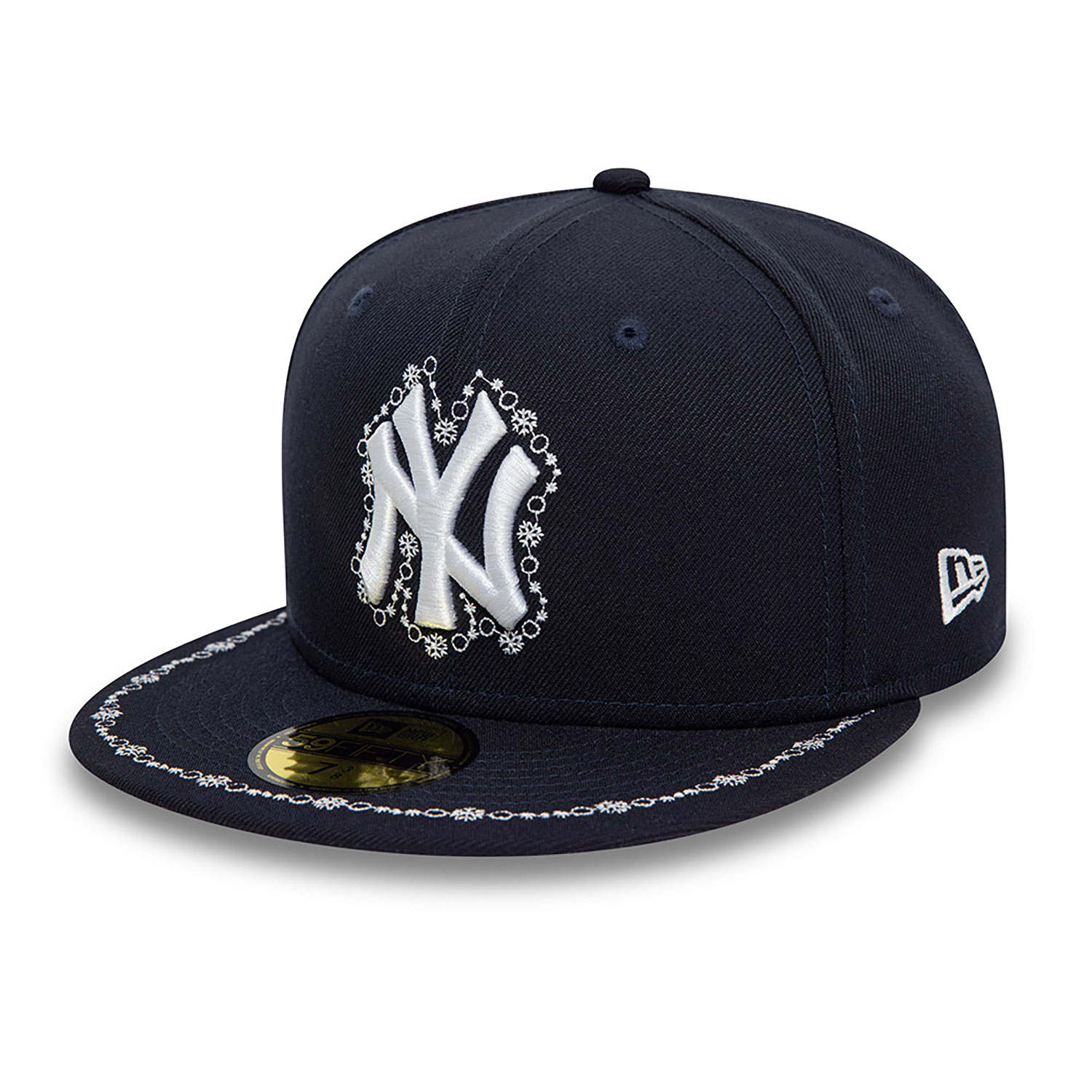 New York Yankees Snowflake Border Navy 59FIFTY Fitted Cap