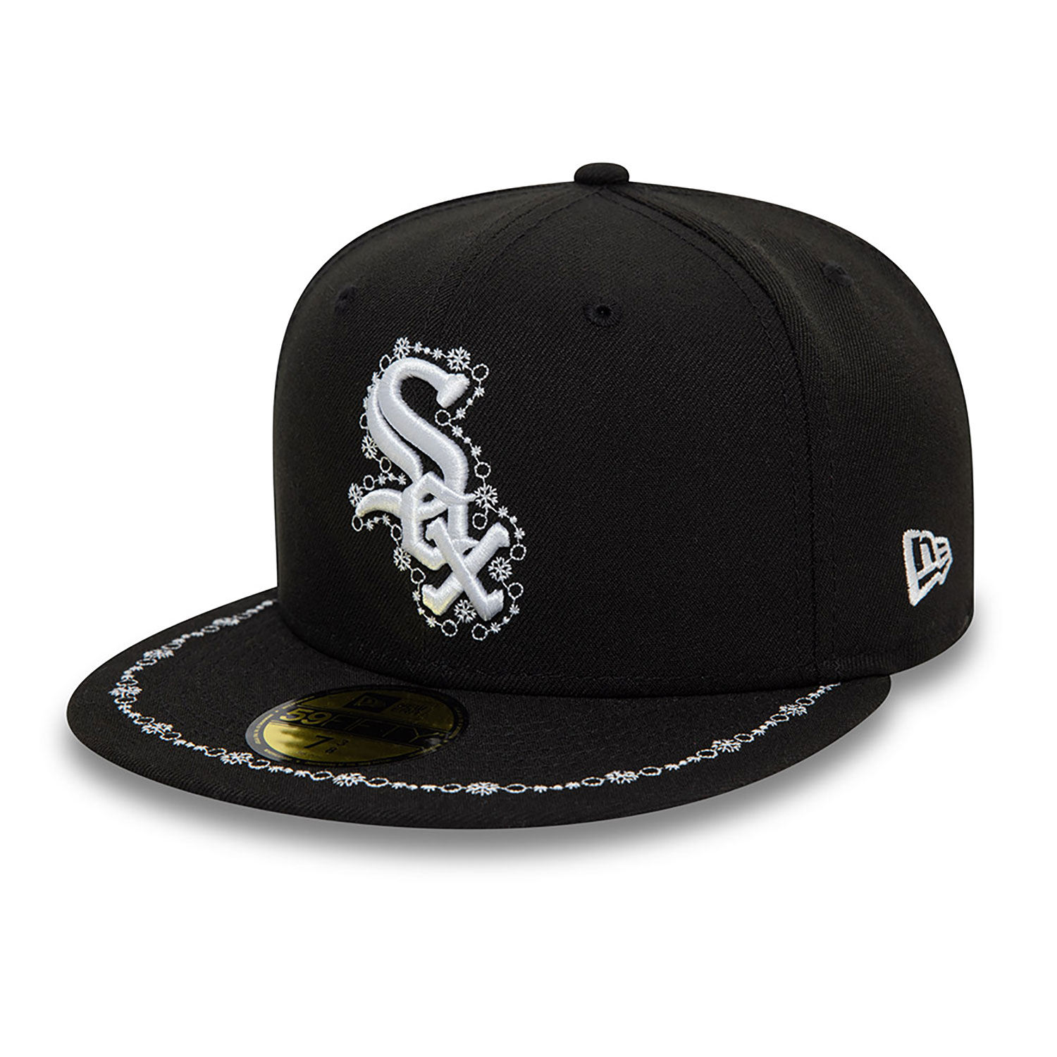Chicago White Sox Snowflake Border Black 59FIFTY Fitted Cap