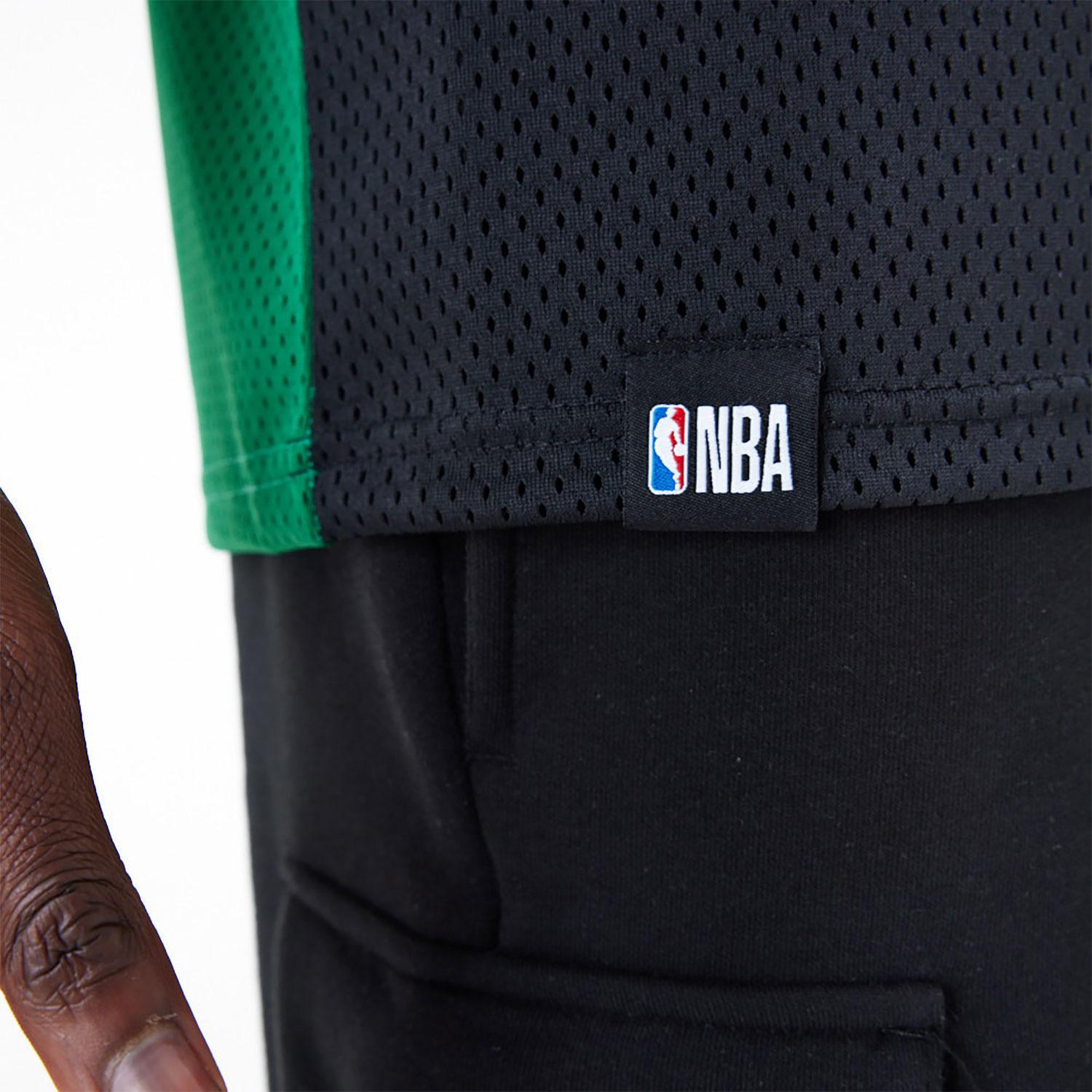 Boston Celtics NBA Arch Graphic Mesh Black Oversized T-Shirt