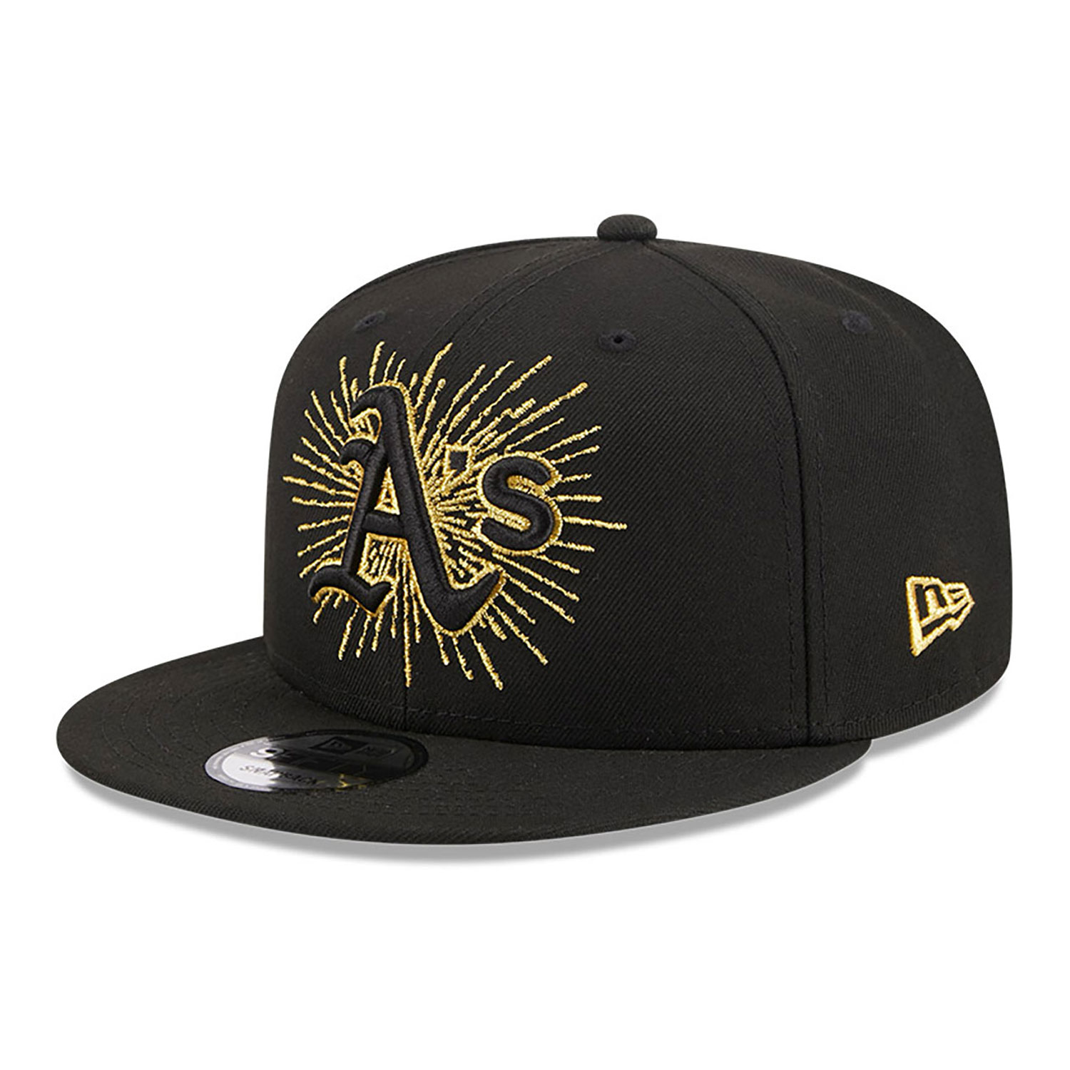 Oakland Athletics Metallic Logo Black 9FIFTY Snapback Cap