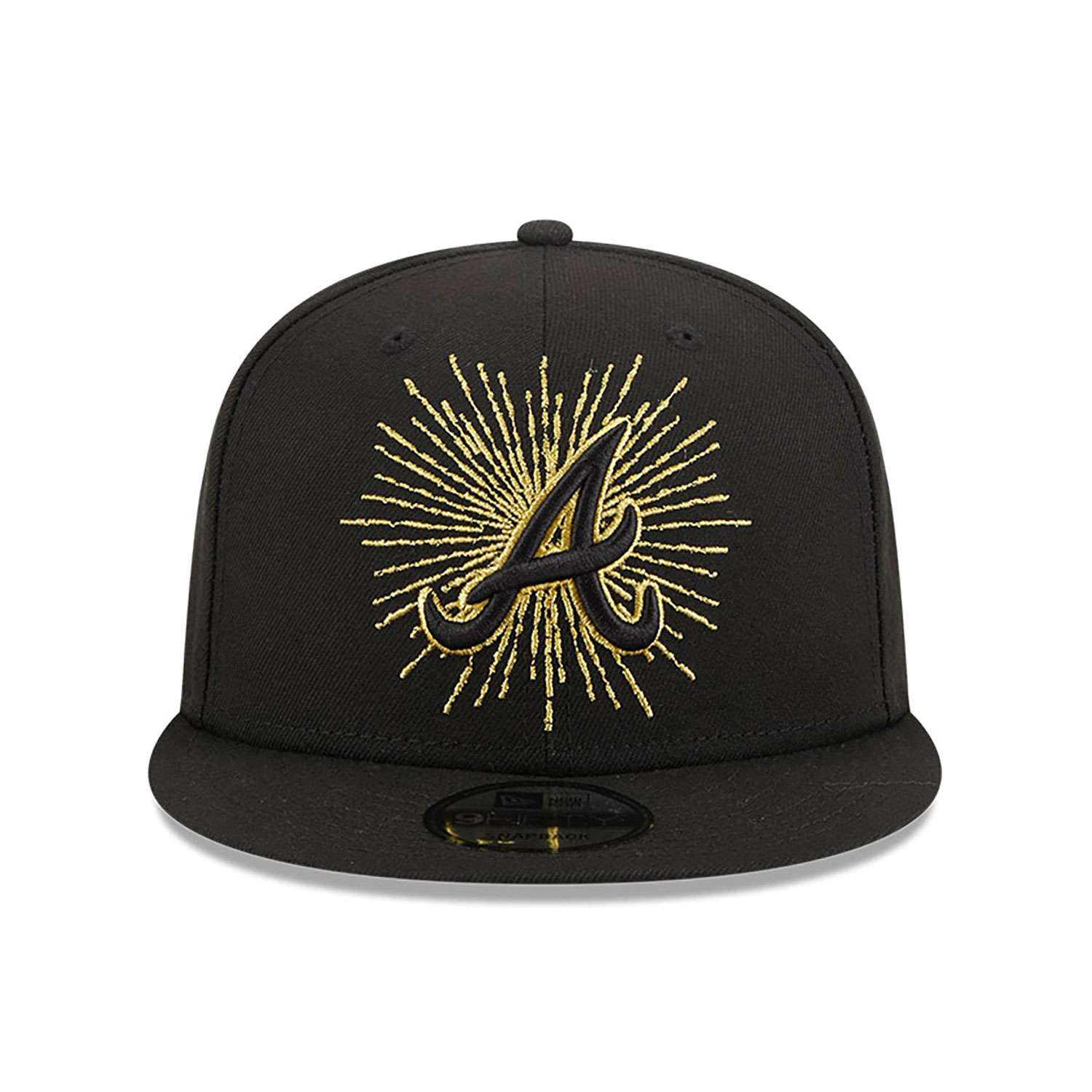 Atlanta Braves Metallic Logo Black 9FIFTY Snapback Cap