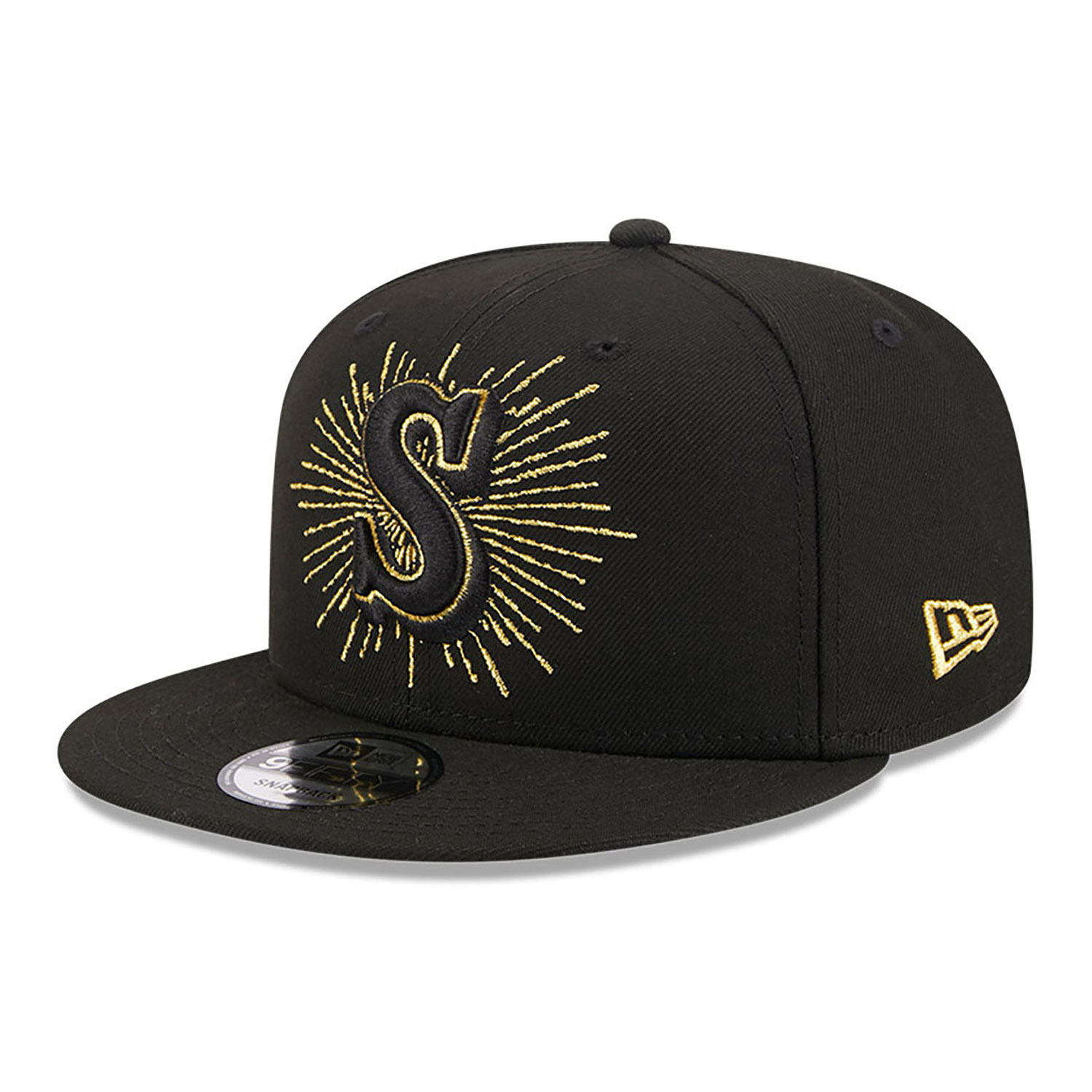 Seattle Mariners Metallic Logo Black 9FIFTY Snapback Cap