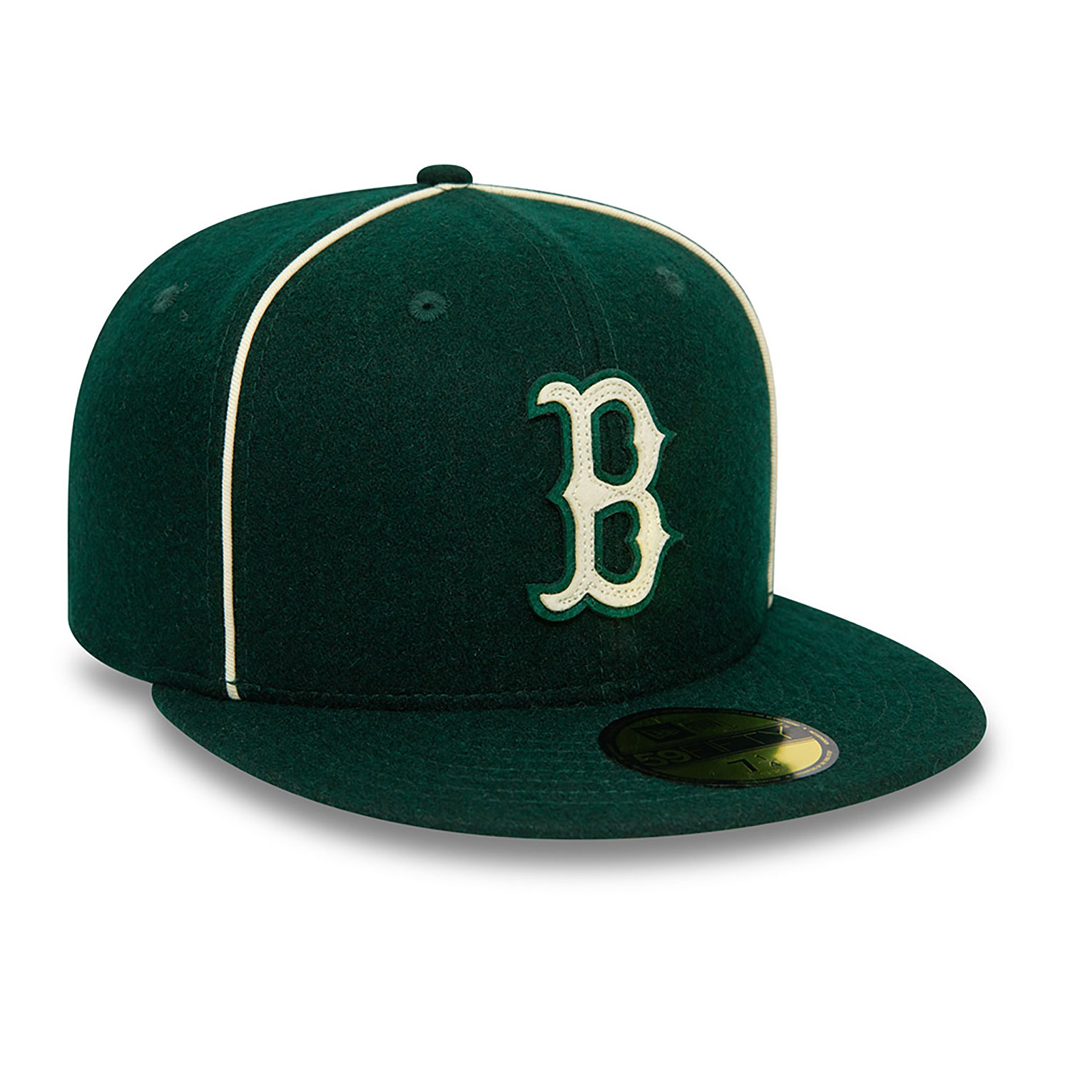 Boston Red Sox Team Piping Wool Dark Green 59FIFTY Fitted Cap