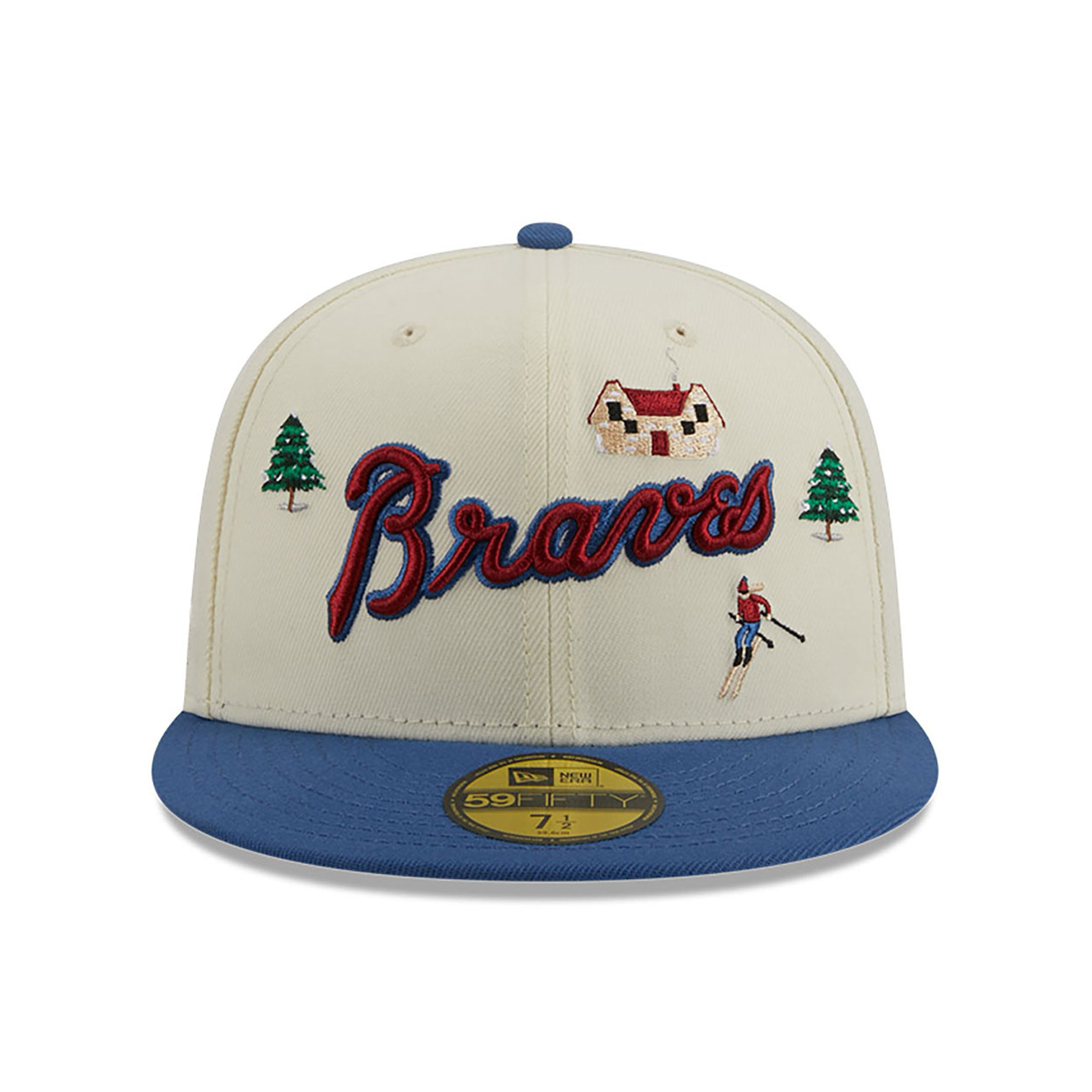 Atlanta Braves Snowboard Off White 59FIFTY Fitted Cap