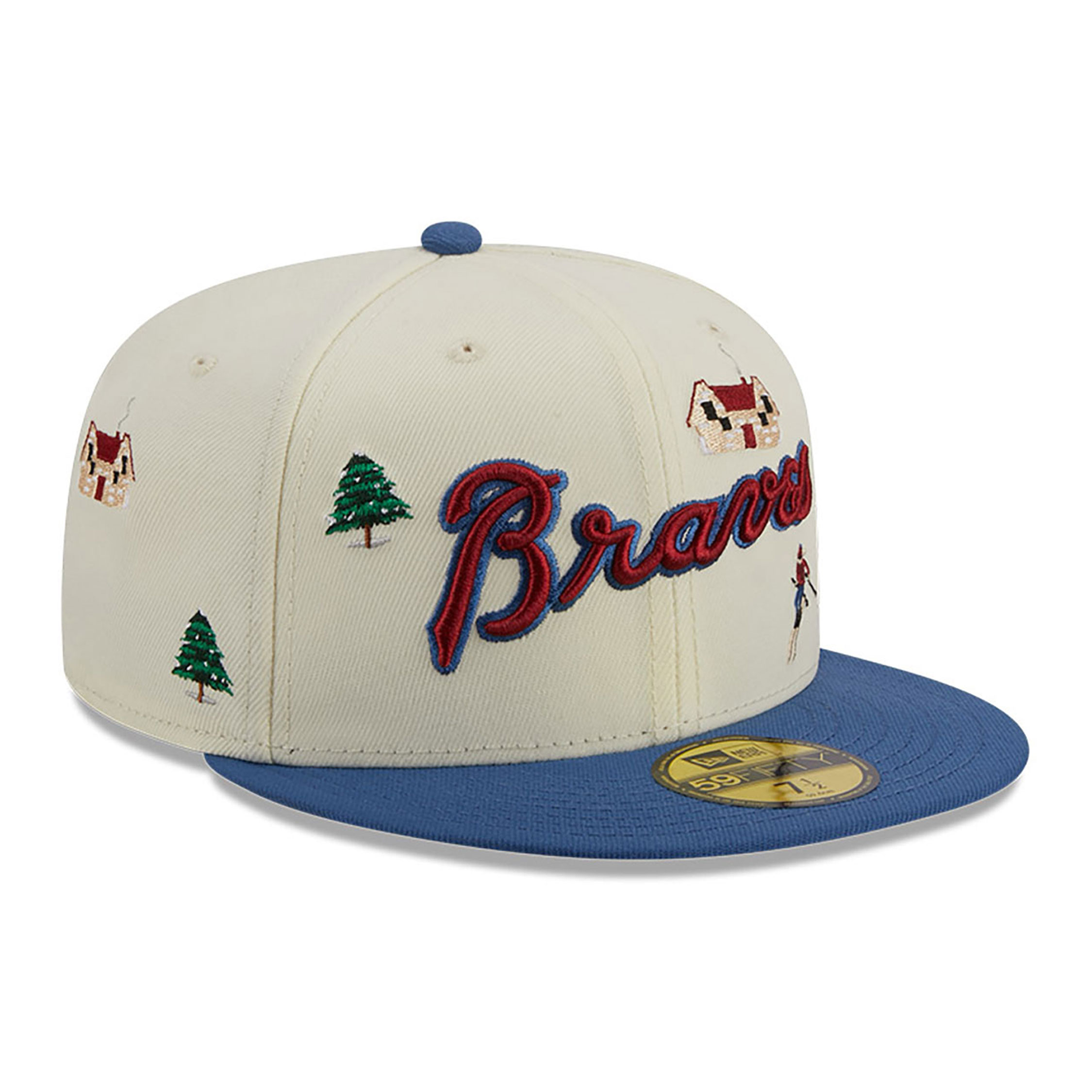 Atlanta Braves Snowboard Off White 59FIFTY Fitted Cap