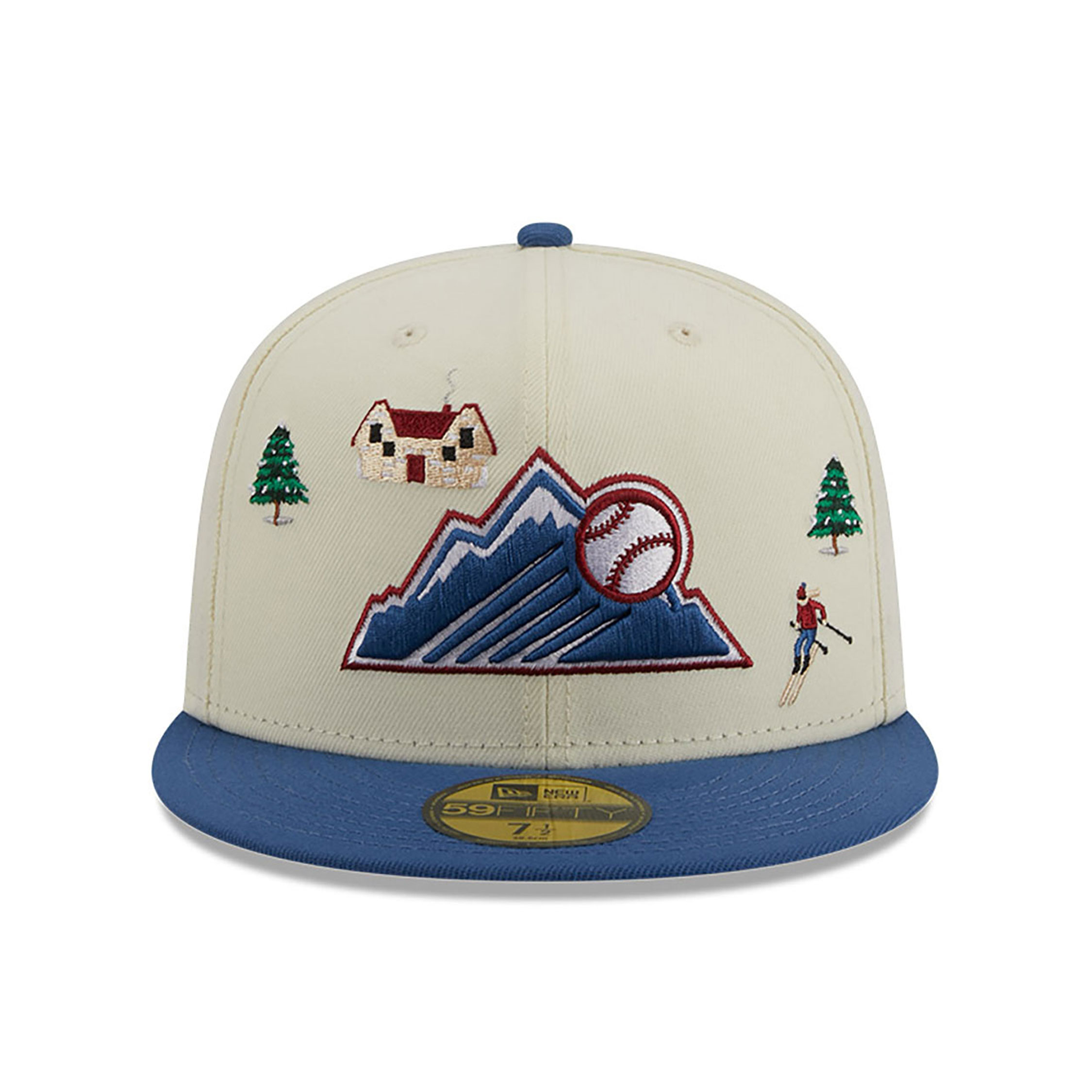 Colorado Rockies Snowboard Off White 59FIFTY Fitted Cap