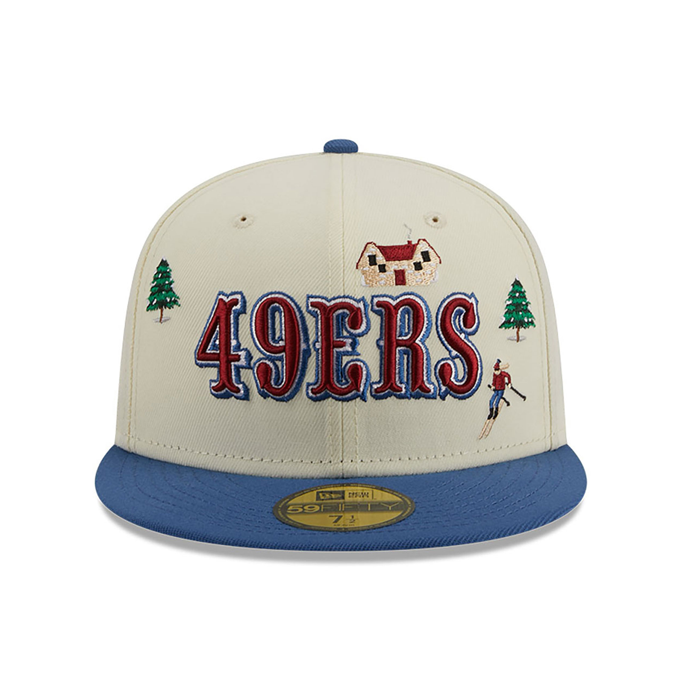 San Francisco 49ers Snowboard Off White 59FIFTY Fitted Cap