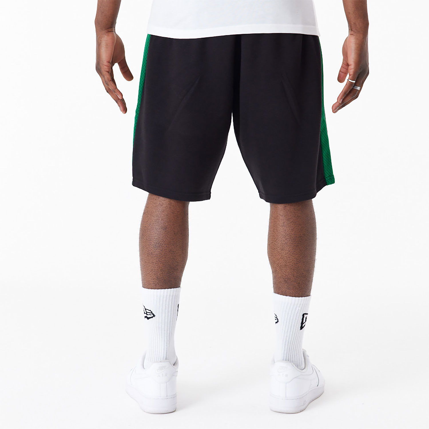 Boston Celtics NBA Mesh Panel Black Oversized Shorts