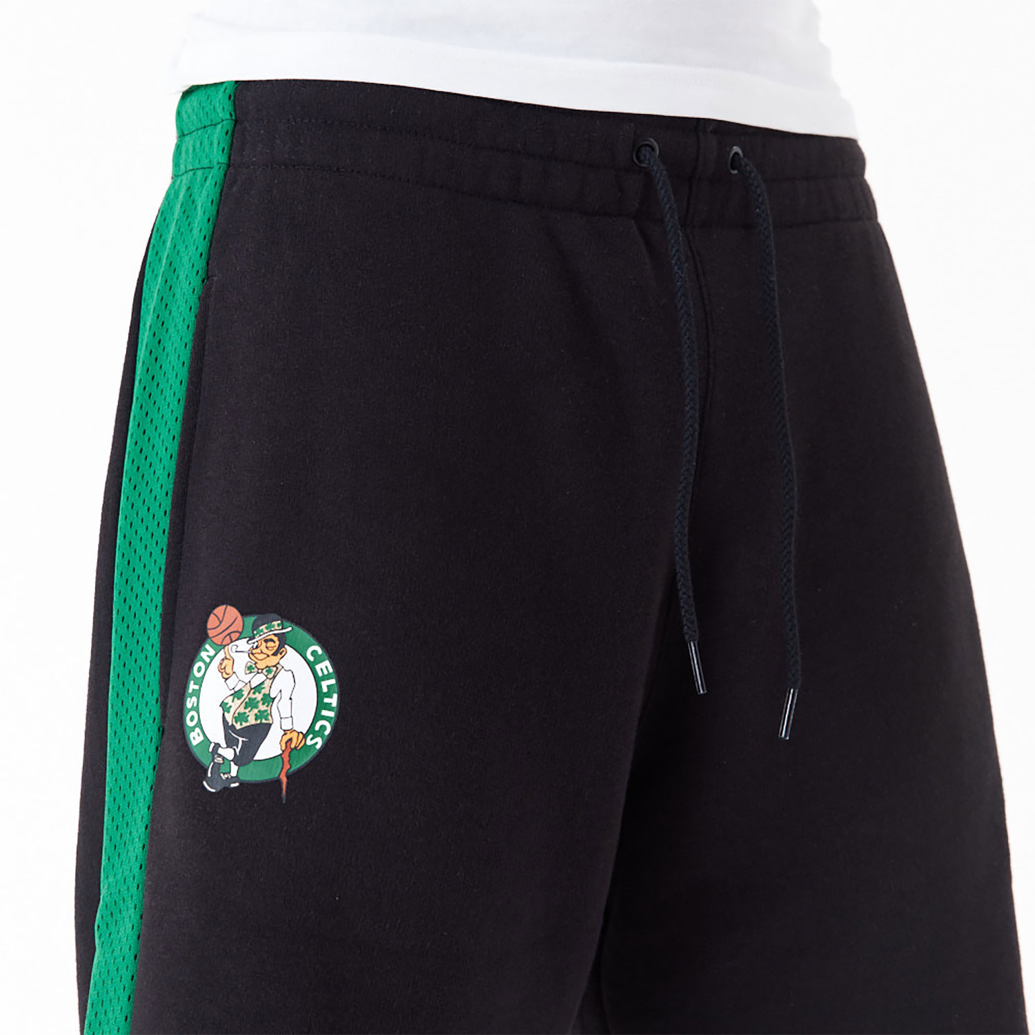 Boston Celtics NBA Mesh Panel Black Oversized Shorts