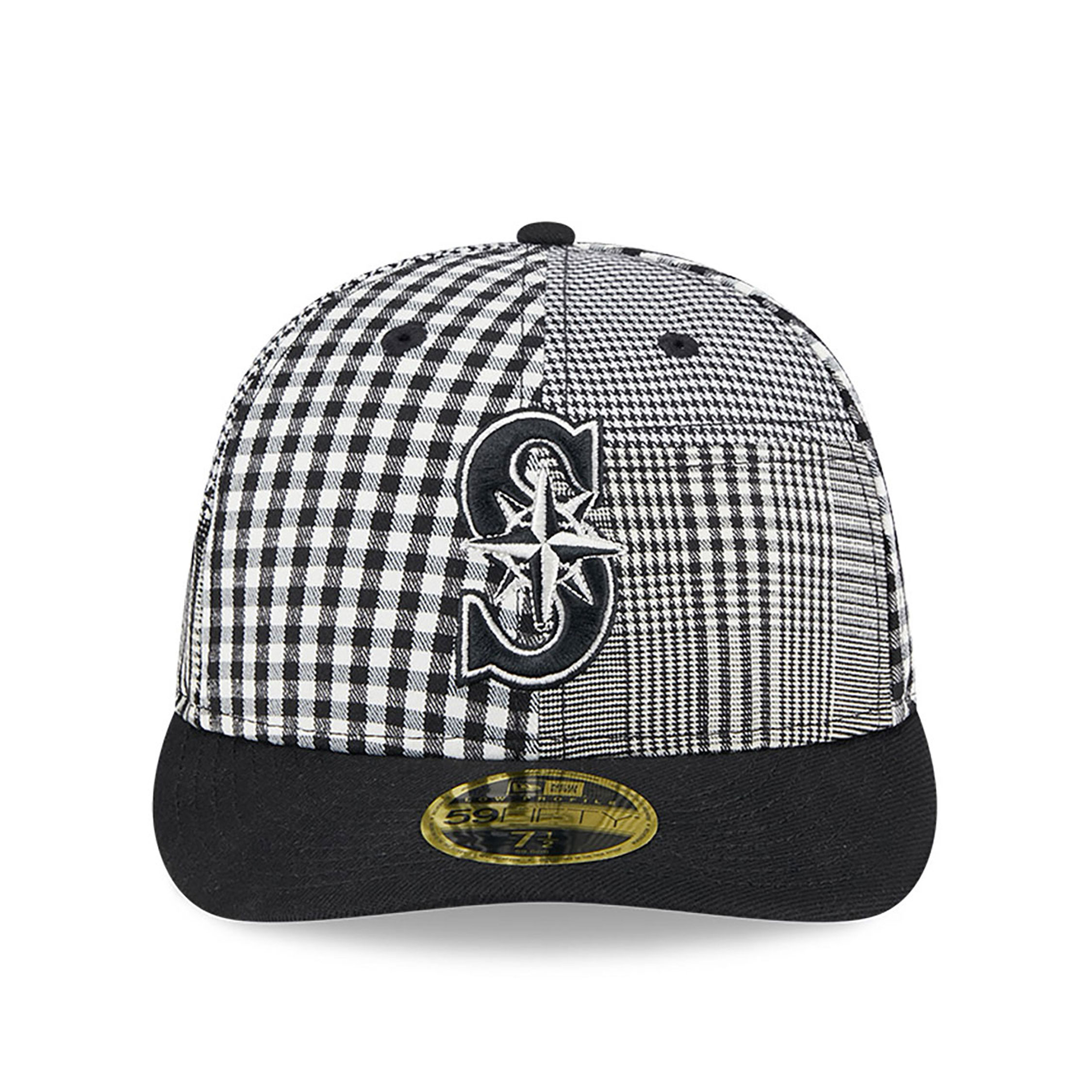 Seattle Mariners Patch Plaid Black Low Profile 59FIFTY Fitted Cap