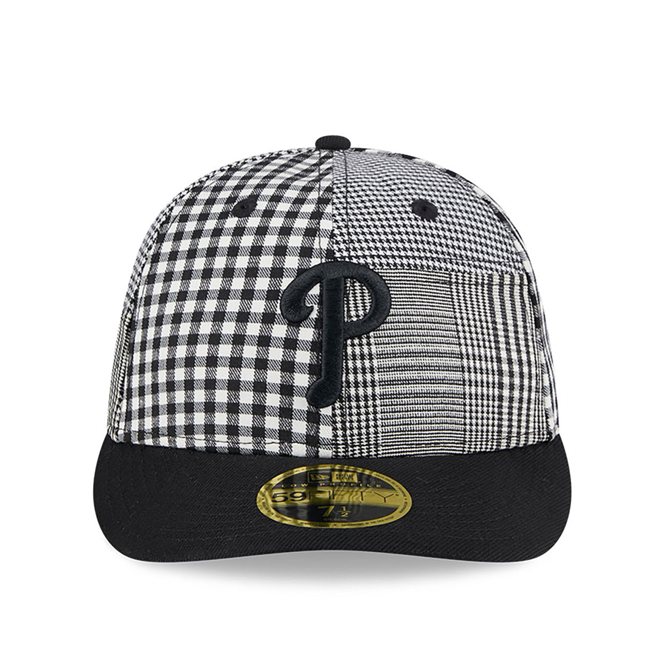 Philadelphia Phillies Patch Plaid Black Low Profile 59FIFTY Fitted Cap