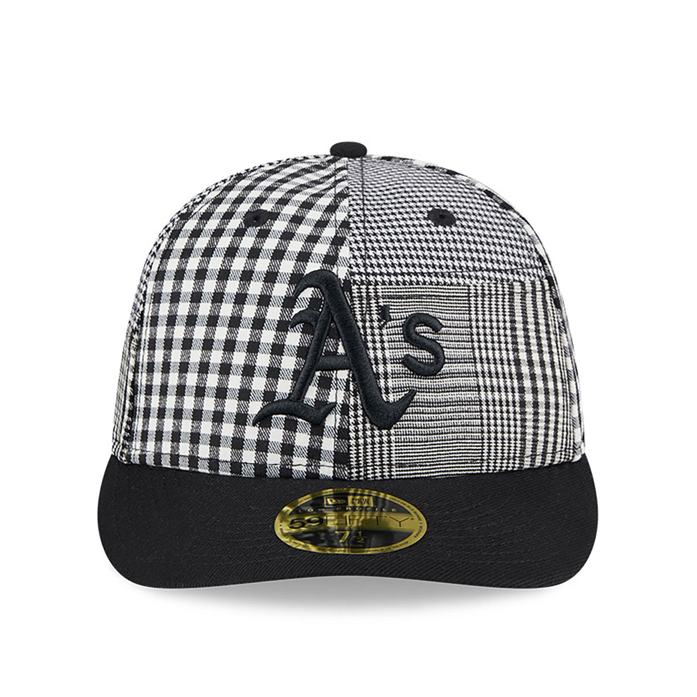 Oakland Athletics Patch Plaid Black Low Profile 59FIFTY Fitted Cap