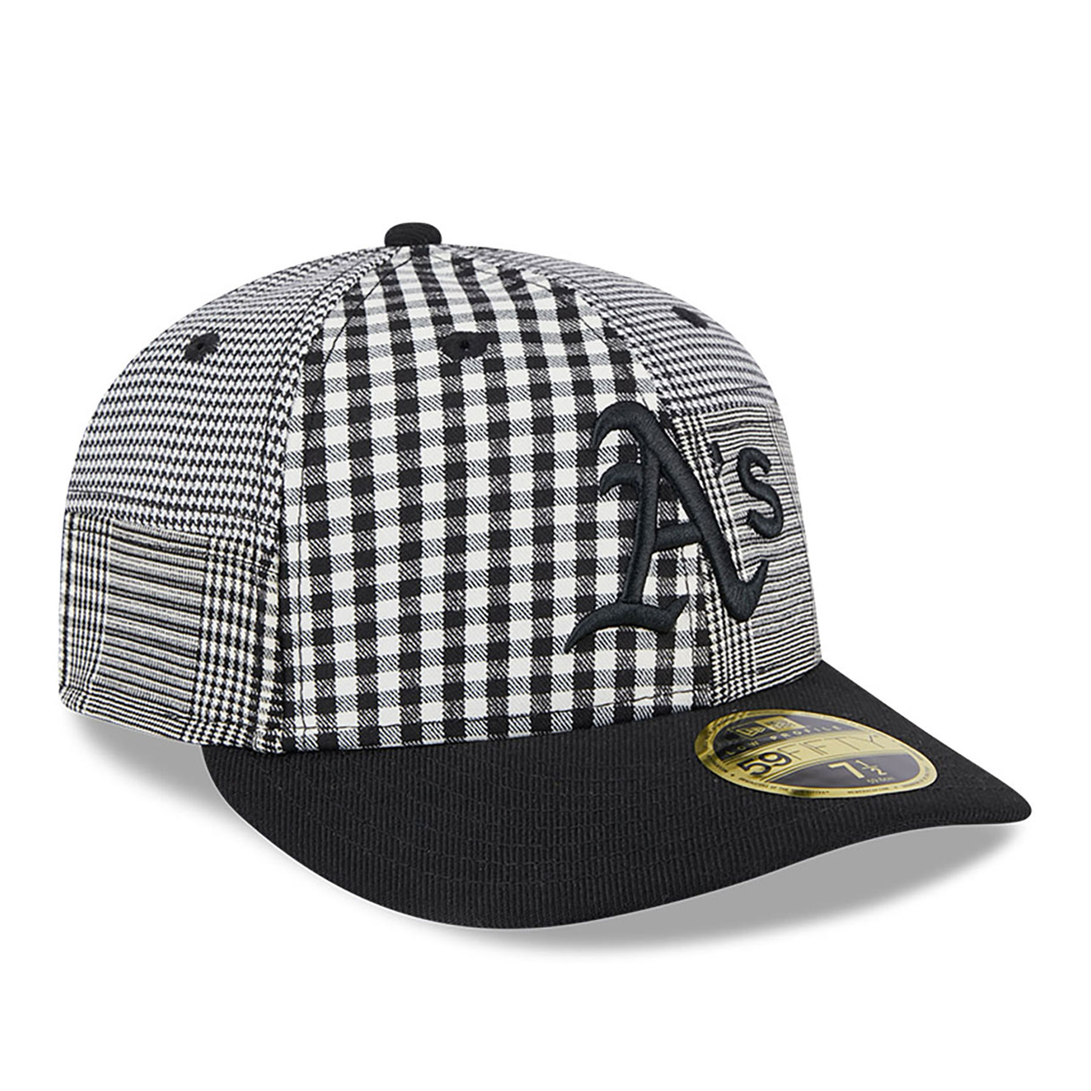Oakland Athletics Patch Plaid Black Low Profile 59FIFTY Fitted Cap