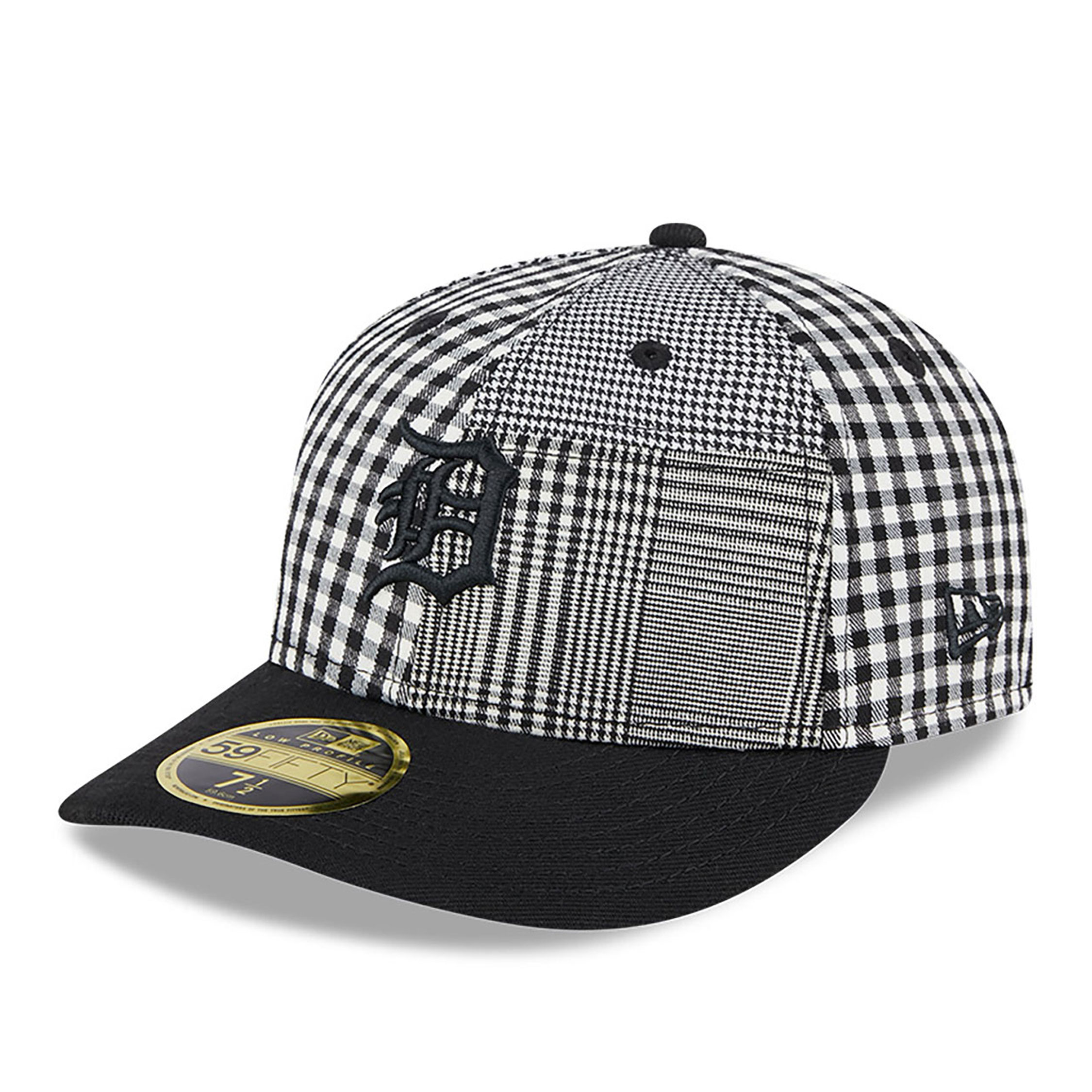 Detroit Tigers Patch Plaid Black Low Profile 59FIFTY Fitted Cap