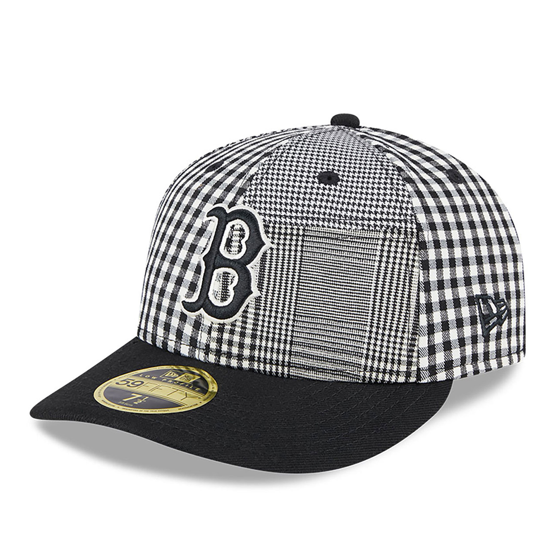 Boston Red Sox Patch Plaid Black Low Profile 59FIFTY Fitted Cap